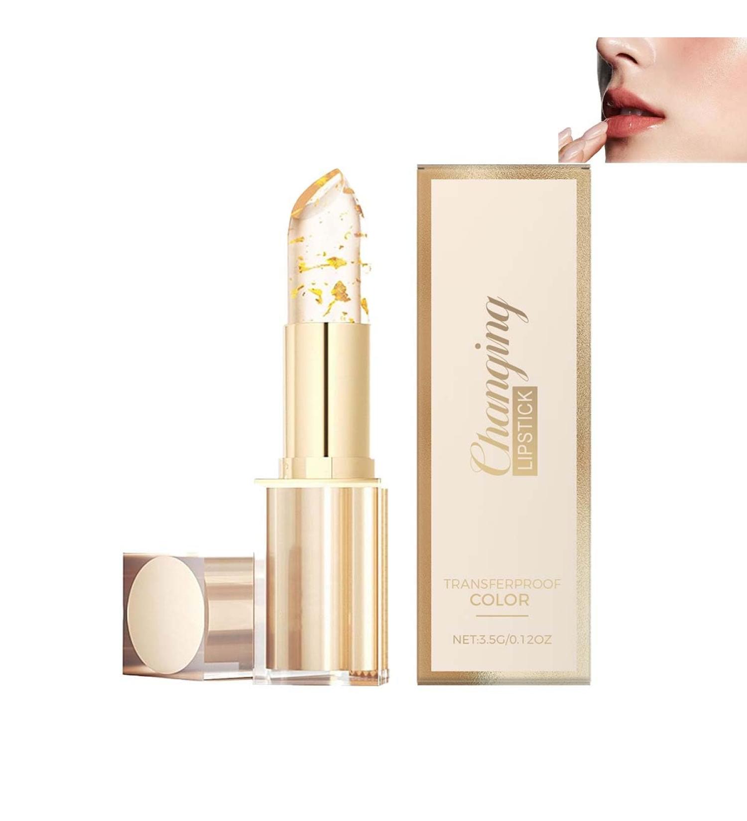 TSYIDUI Transferproof Color Changing LipstickGold Crystal Ph Lipstick Color ChangingClear lipstick That Changes colorLong Lasting 24 Hours Moisturizing Glossy Shine Lip Gloss for Women 1pcs - Buy Online on GoSupps.com