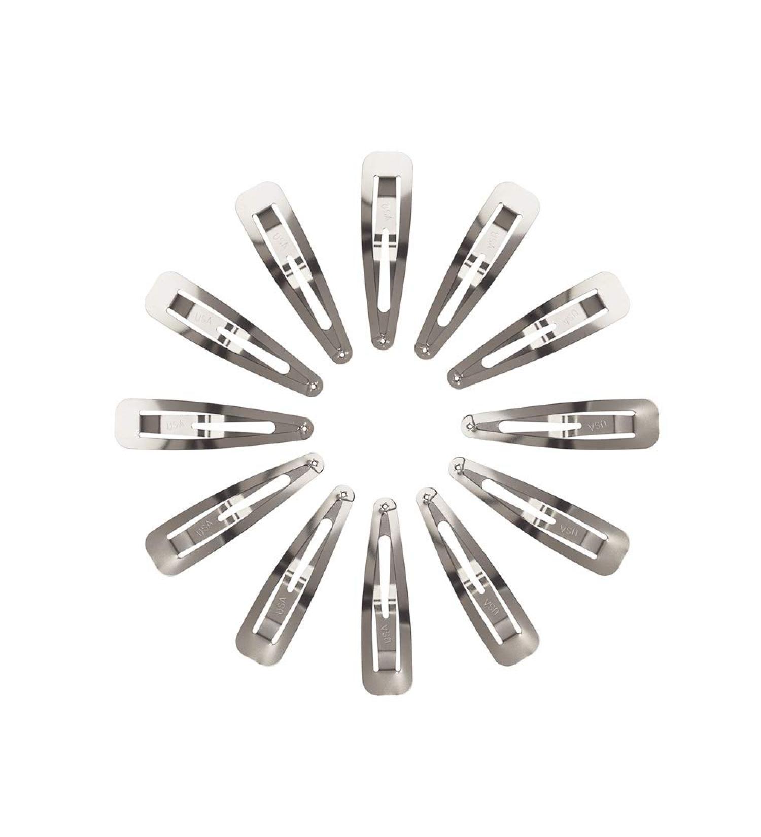 Marilyn Faye Stainless Steel Hair Clips Snap Barrettes Set of 12 for Girls, Toddlers, Kids, Women - Buy Online on GoSupps.com