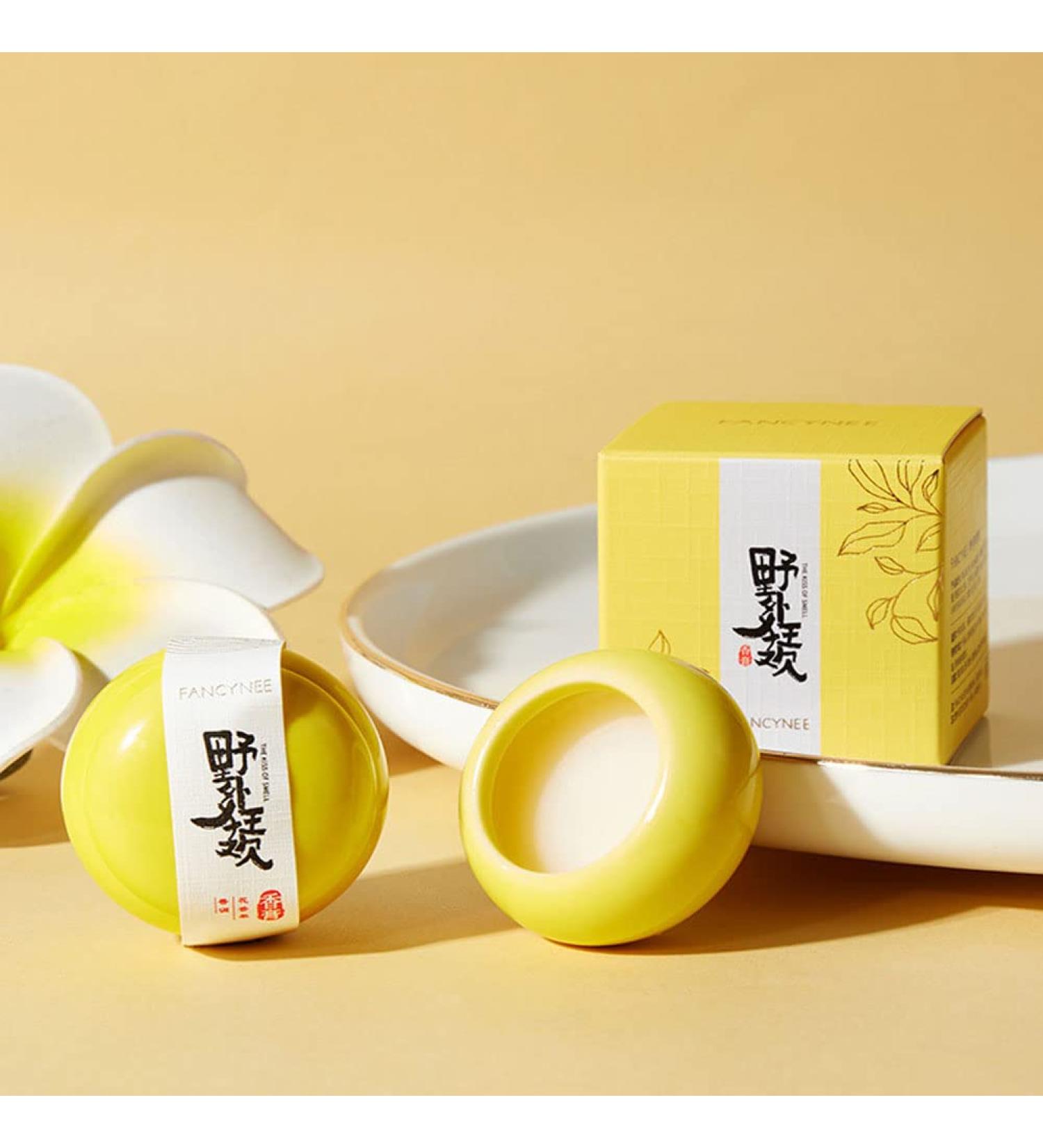 Solid Perfume Floral Scent Fragrance All Natural Ancient Chinese Craftsmanship for Women Girls Travel Friendly with Ceramic Jar (Yellow) - Buy Online on GoSupps.com