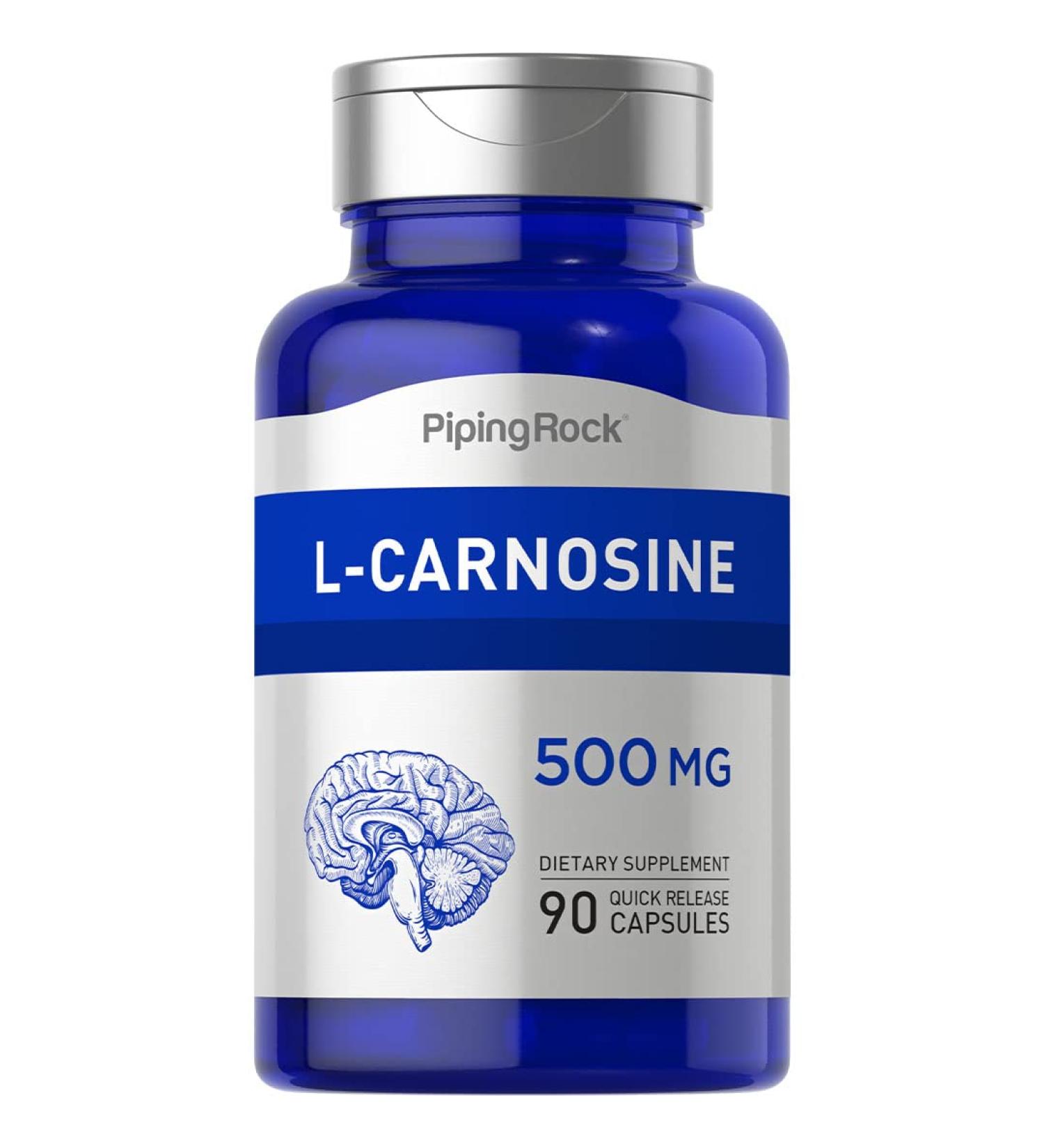 Piping Rock L-Carnosine 500mg Capsules - Amino Acid Supplement | Non-GMO & Gluten Free - 90 Count - Buy Online on GoSupps.com