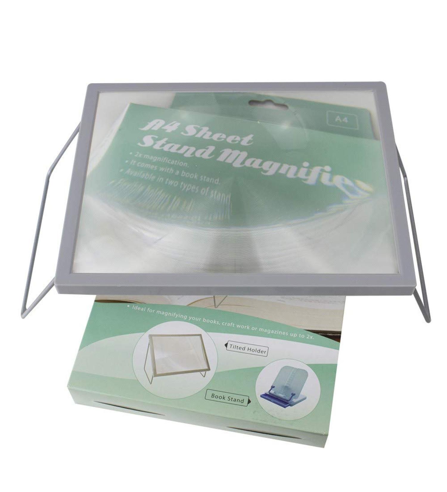 Buy Mobiclinic Reading Magnifier with Stand | Magnifying Glass for Elderly & Low Vision White Grey - Buy Online on GoSupps.com