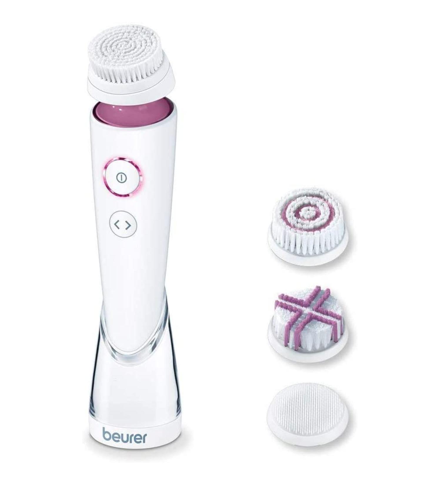 Beurer FC95 Deep Facial Cleansing Brush | Rechargeable Cleansing Brush for 6-Times Deeper Cleaning | 4 Brush attachments | 2 Rotation Settings | 3 Speed Settings | Includes Charging Station - Buy Online on GoSupps.com