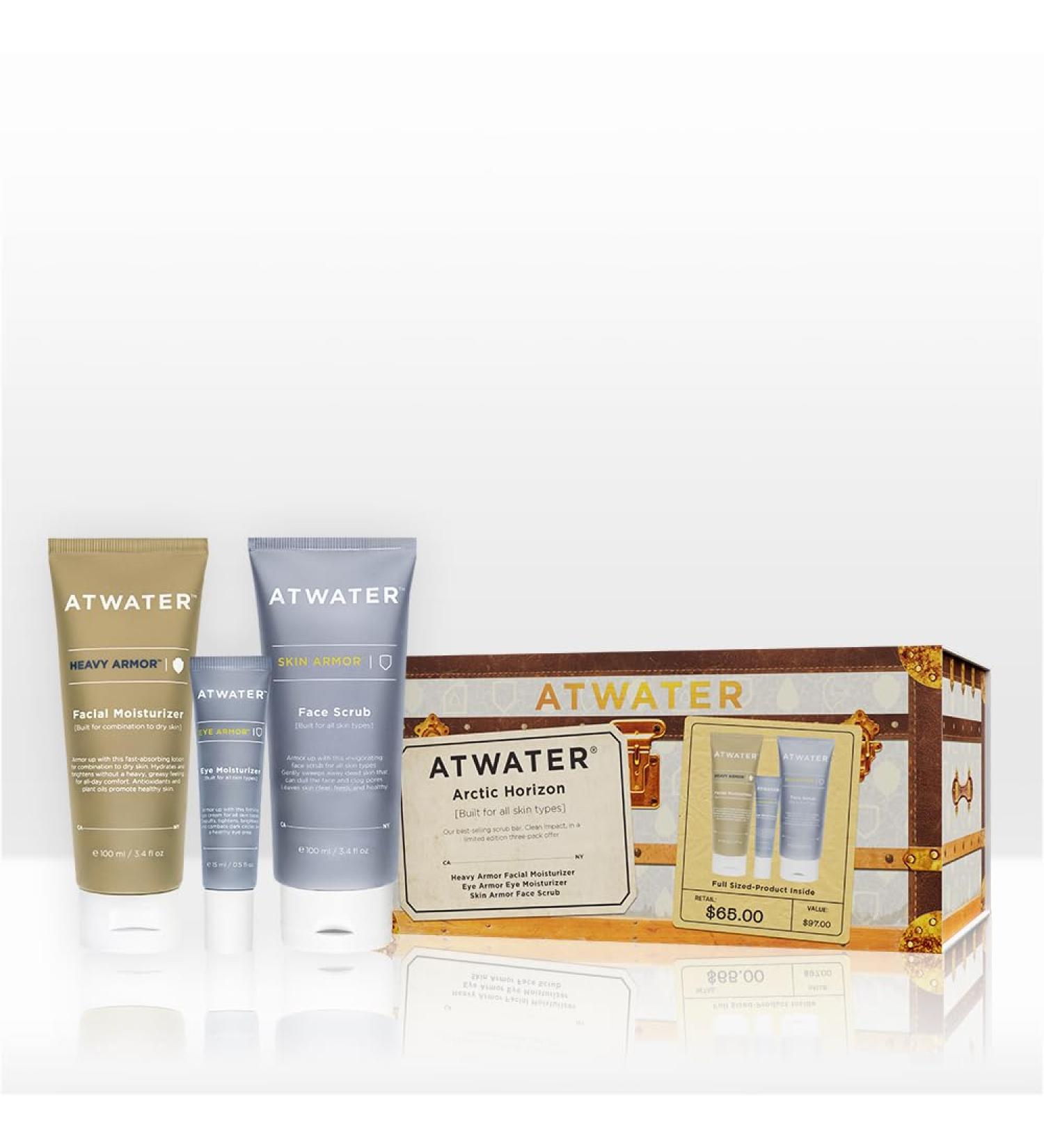 ATWATER Arctic Horizon Gift Set Men s 3-Piece Skincare Kit with Face Scrub Eye Cream & Moisturizer Clean Skincare Set for Daily Hydration - Buy Online on GoSupps.com