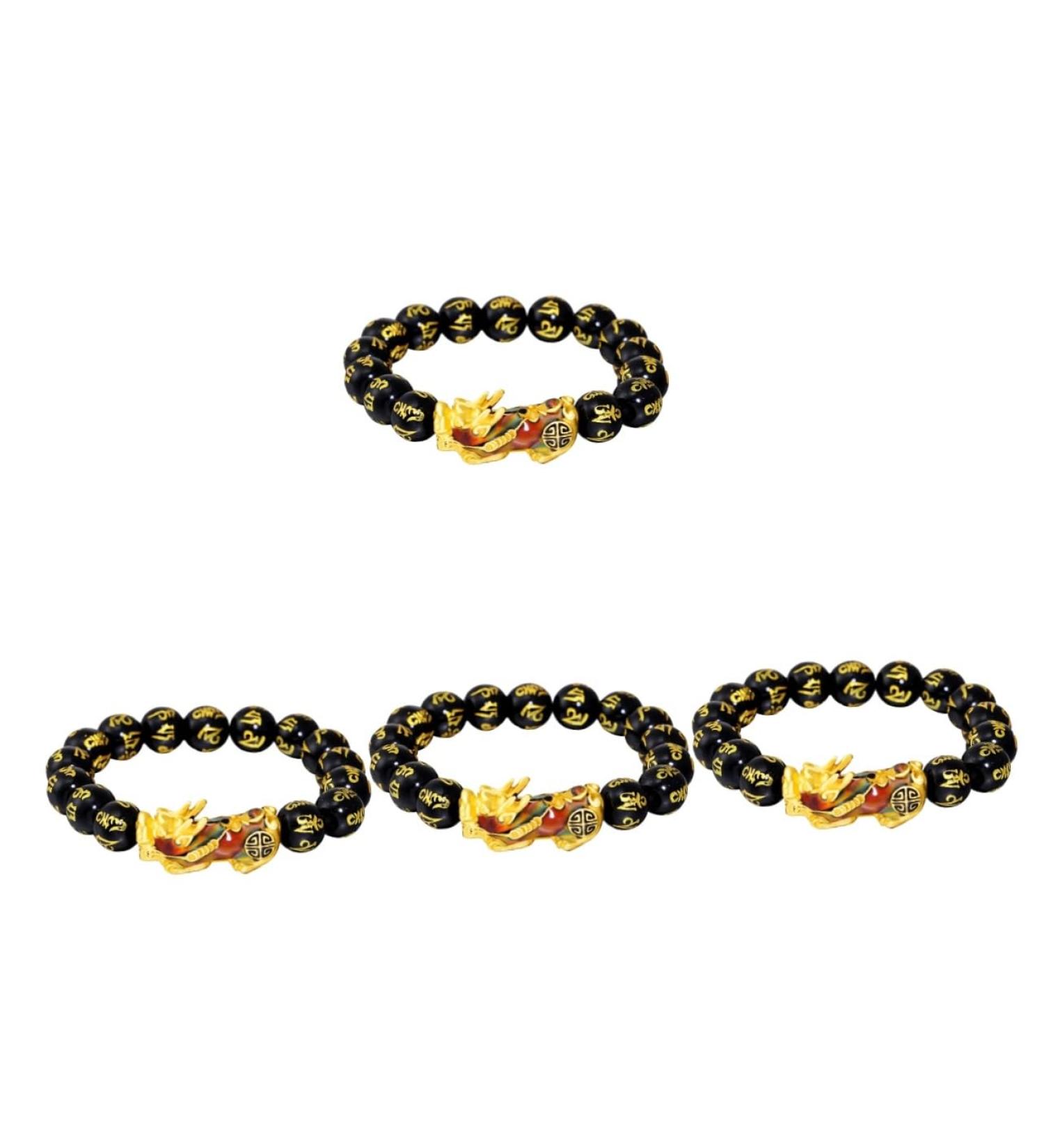 CALLARON 2pcs Bracelet Buddha Bracelets Blue Bracelet Dragon Bracelet Pi Yao Bracelet Feng Shui Bracelet Pulseras De Proteccion y Buena Suerte Men's Gifts Charm Amulet Alloy Male 21x3CMx4pcs As Shownx4pcs - Buy Online on GoSupps.com