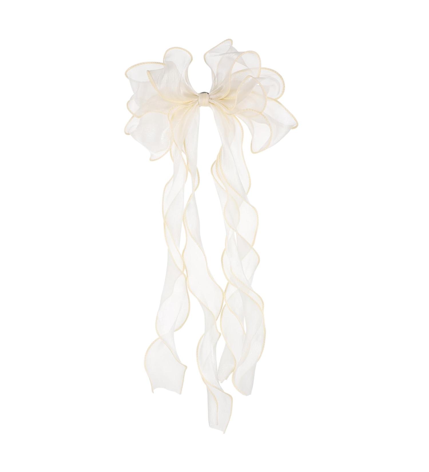 FRCOLOR 1pc Hairpin Hair Bow Headpieces Three- Layer Bow Hair Clip Korean Bridal Headpieces for Wedding Lace Ponytail Holder Bowknot Ribbon for Bows Bride Fabric Fashion Headband 48X19X1CM Beige - Buy Online on GoSupps.com