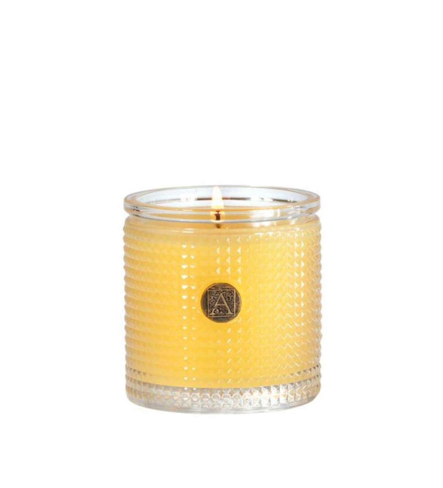 Aromatique Textured Glass 6 oz Jar Candle Agave Pineapple Scent Premium Soy Candle 40 Hours Burn Time Handmade Natural Essential Oils Candle Aromatherapy Candle for Home Office Home Decor and Gift
