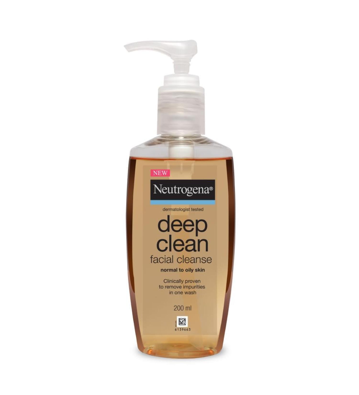Neutrogena Deep Clean Gentle Facial Cleanser - 200ml | Alcohol-Free 2x Glycerin | Dermatologist Tested for Normal to Oily Skin | Unisex - Buy Online on GoSupps.com