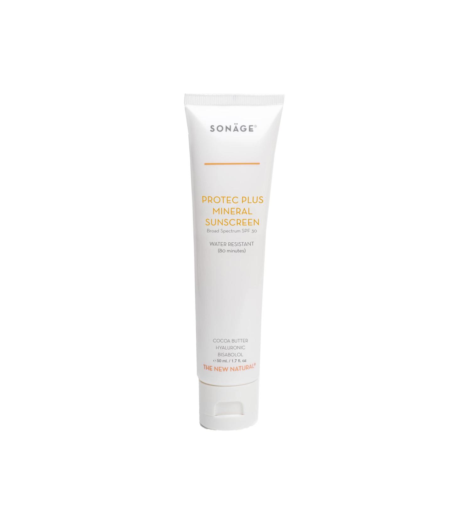 Sonage Protec Plus Mineral Sunscreen - Lightweight SPF 30 Zinc Oxide Face Sunscreen | Natural & Reef-Safe for All Skin Types - Buy Online on GoSupps.com