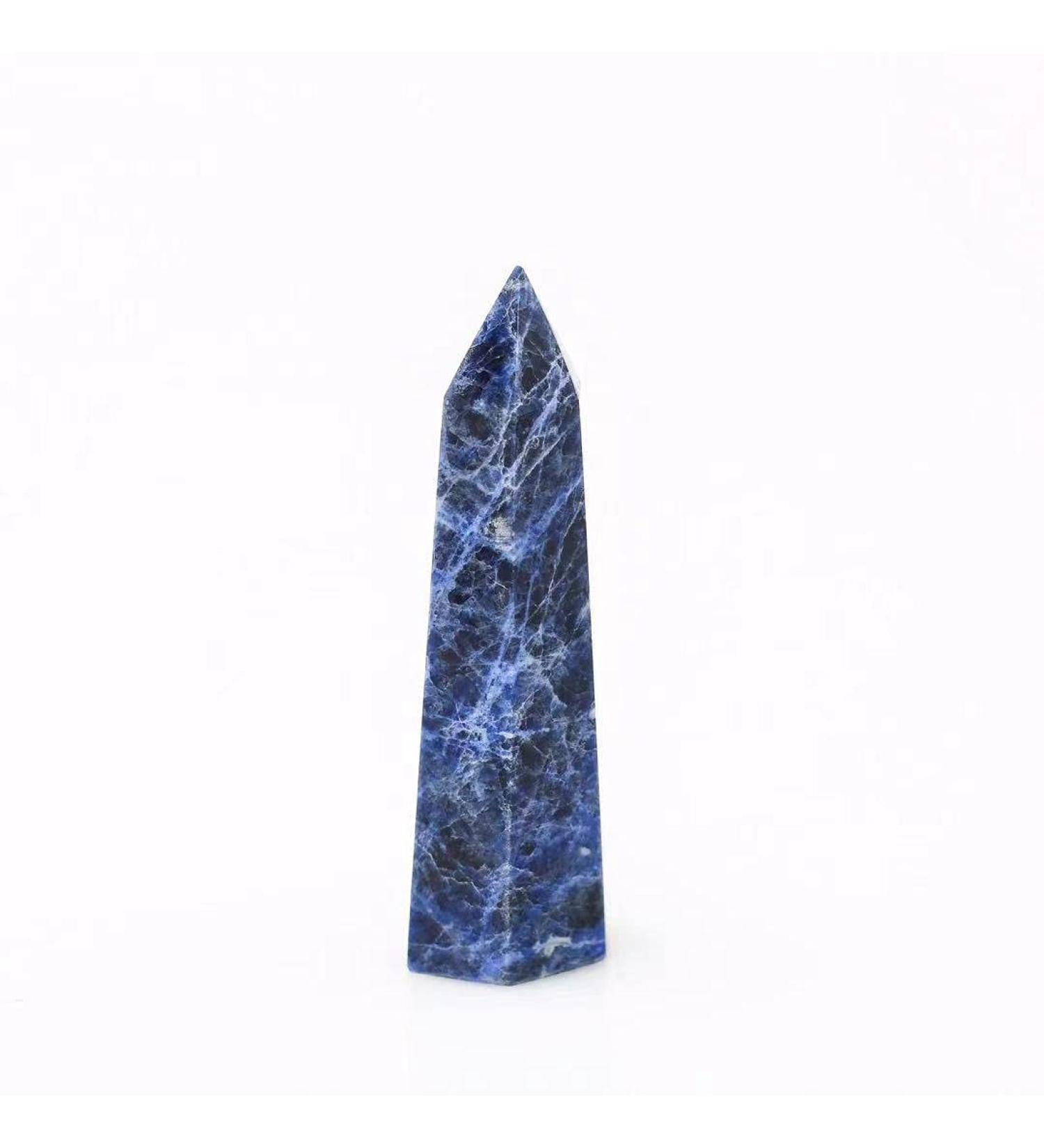 1pc 85mm-95mm Natural Blue Sodalite Spiritual Quartz Stones Crystals Tower Point Raw Stones and Minerals Stone Mineral Specimen - Buy Online on GoSupps.com