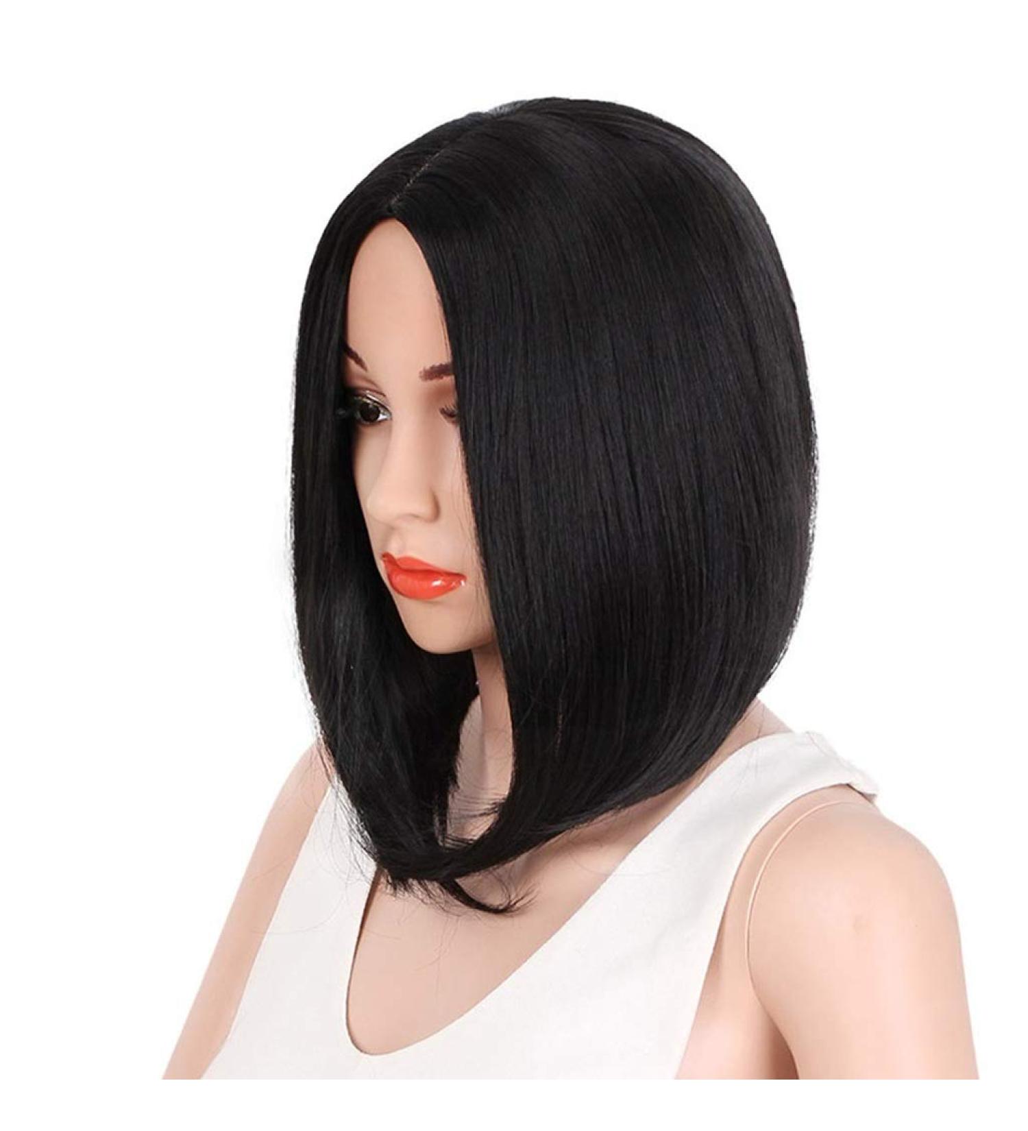WIG GCX-Wcke Synthetic short wig Natural black smooth hair naturally realistic wig synthetic wig beautiful