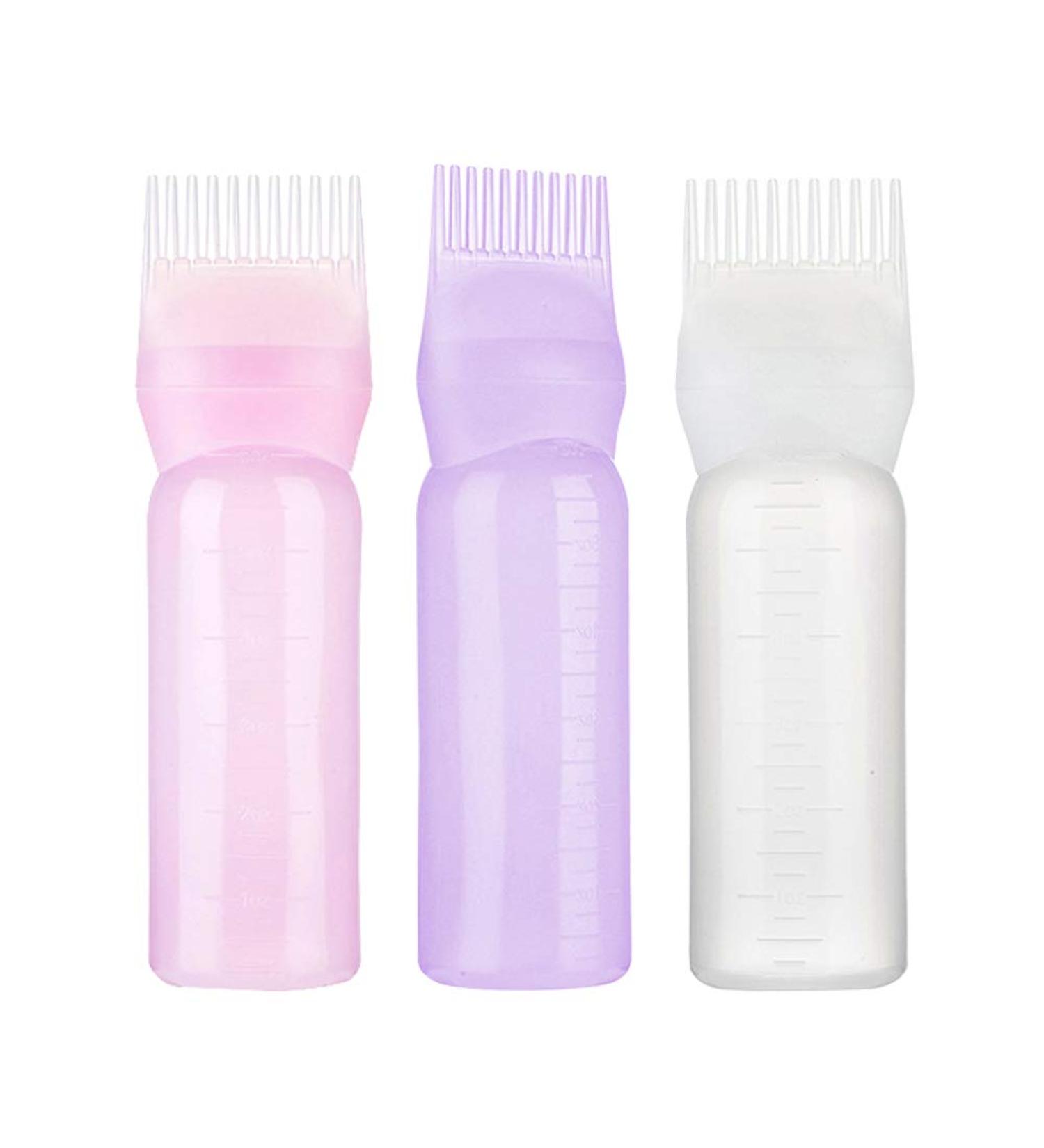 120ML Toothed Dry Shampoo Pot Hair Oil Applicator Bottle Hair Dye Perm Hairdressing with Scale Perm Hair Dye Bottle Squeeze Root Bottle Hair Dye Brush Bottle (3 Color) - Buy Online on GoSupps.com