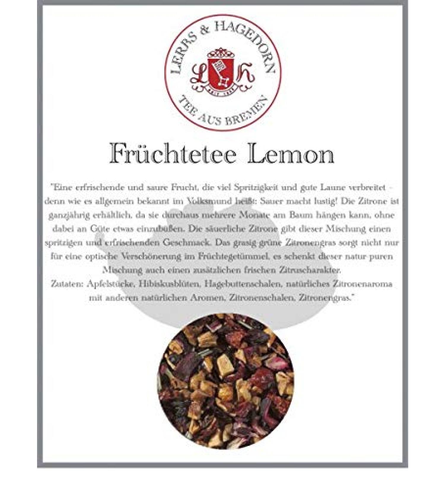  Lerbs & Hagedorn Lemon Fruit Tea 1 kg - Lemon - Buy Online on GoSupps.com