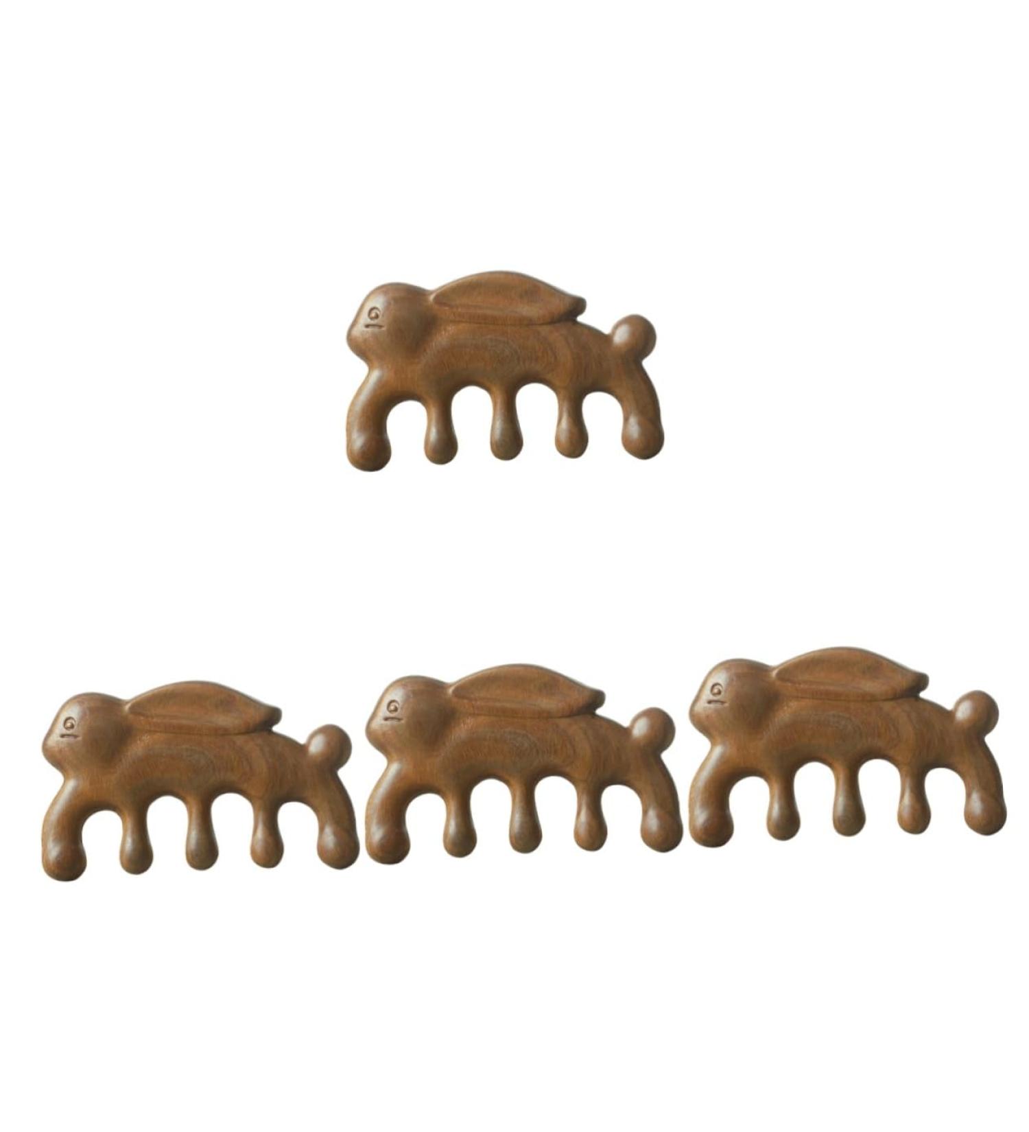 Beavorty 4-Piece Green Sandalwood Massage Comb Set - Multi-Tool for Women | Gua Sha Hairbrush & Beard Comb | Ideal Gift for Hair & Face Massage - Buy Online on GoSupps.com