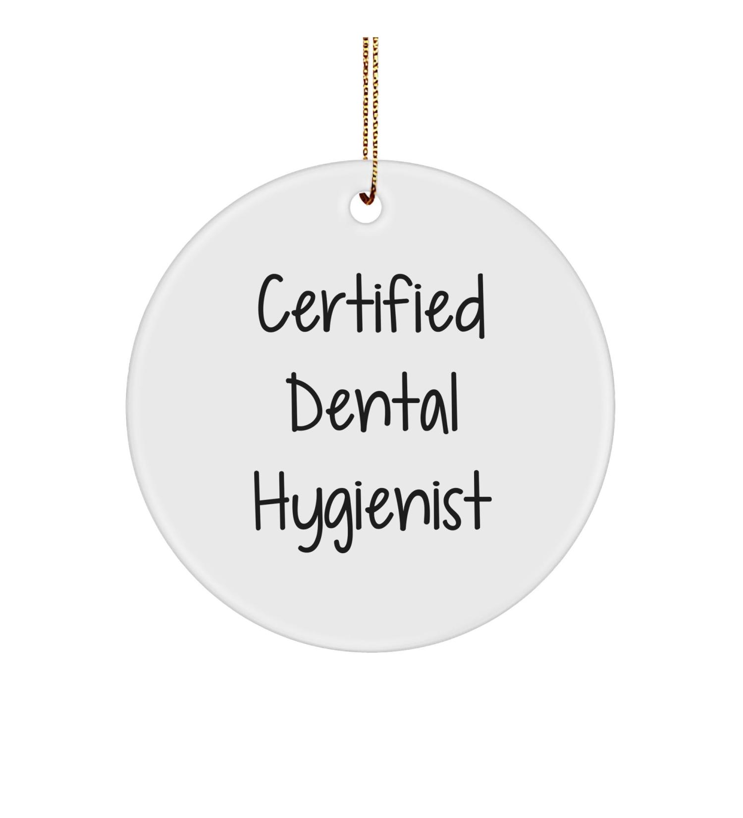 Dental Hygienist Gifts from Friends Christmas Unique Circle Ornament with Funny Quote 'A Smile is The Best Medicine' for Dental Hygienist