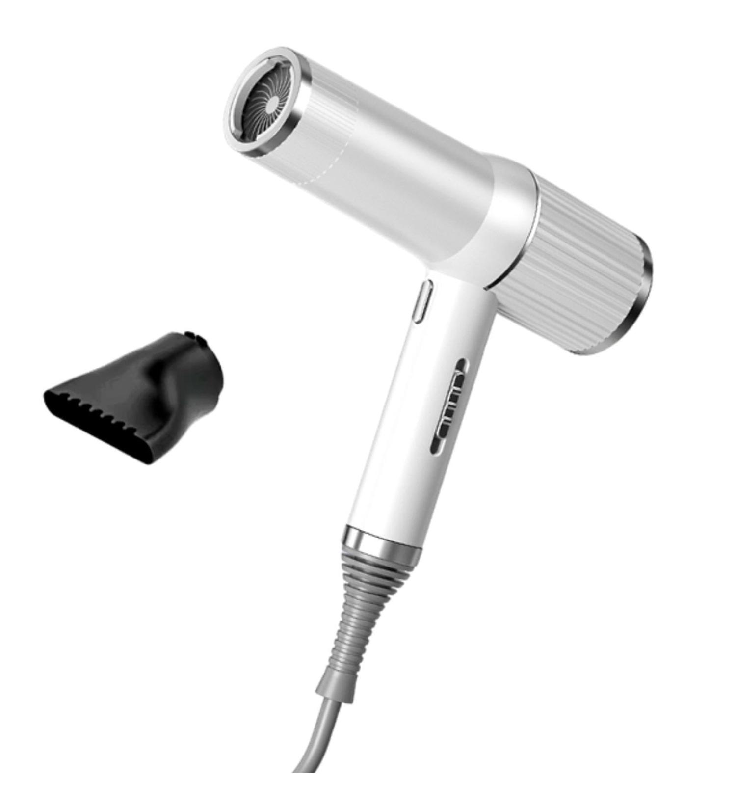 Esquirla High Speed Hair Dryer with Nozzle for Curly Hair Fast Drying Blow Dryer for Travel Dorm Fine Thick Natural Wave Frizzy Hair White 1 Nozzle - Buy Online on GoSupps.com