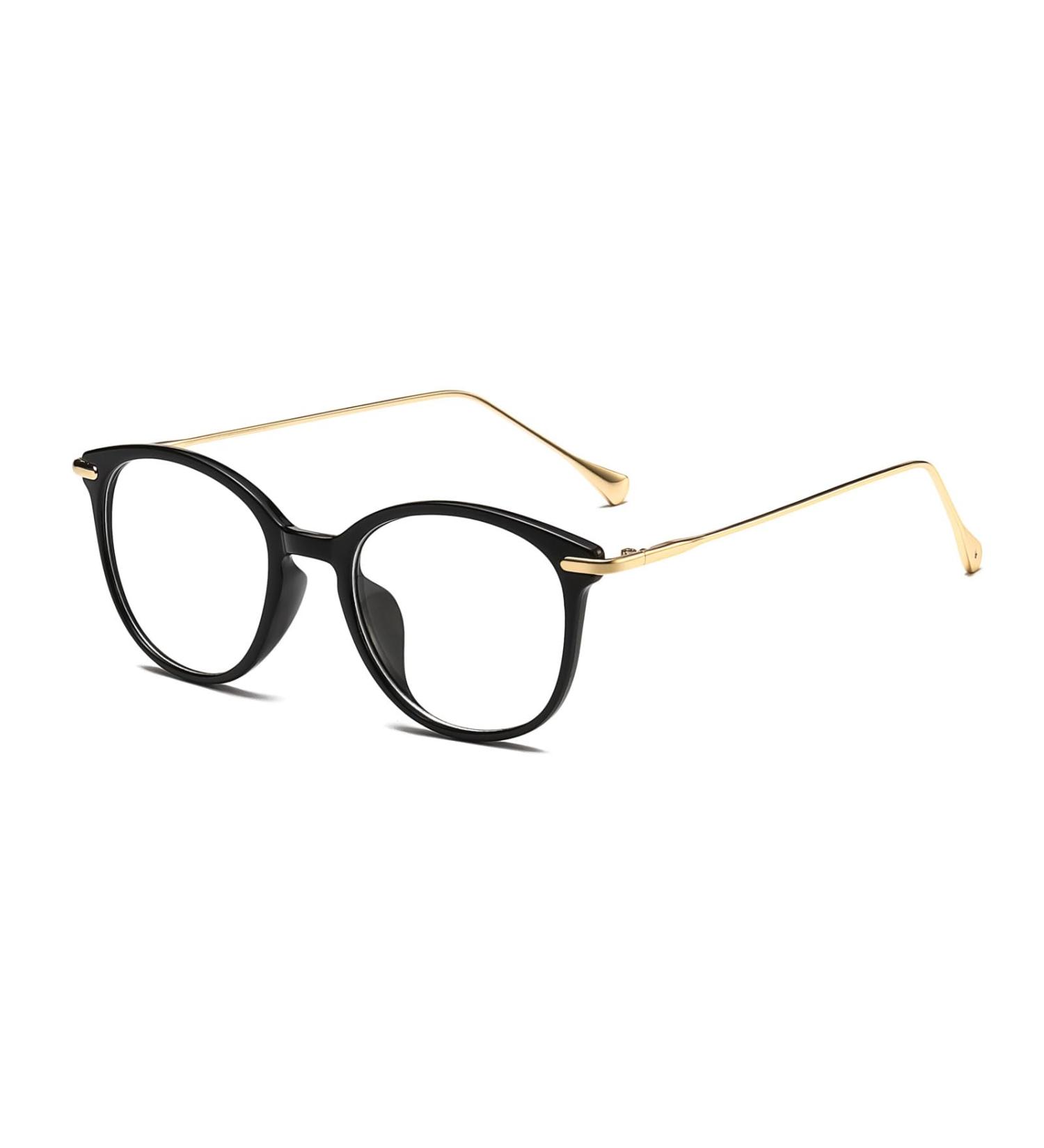 Shop LJCZKA Blue Light Blocking Glasses for Men & Women - Retro Round Cat Eye Eyewear - Clear Lens Black Frames - Buy Online on GoSupps.com