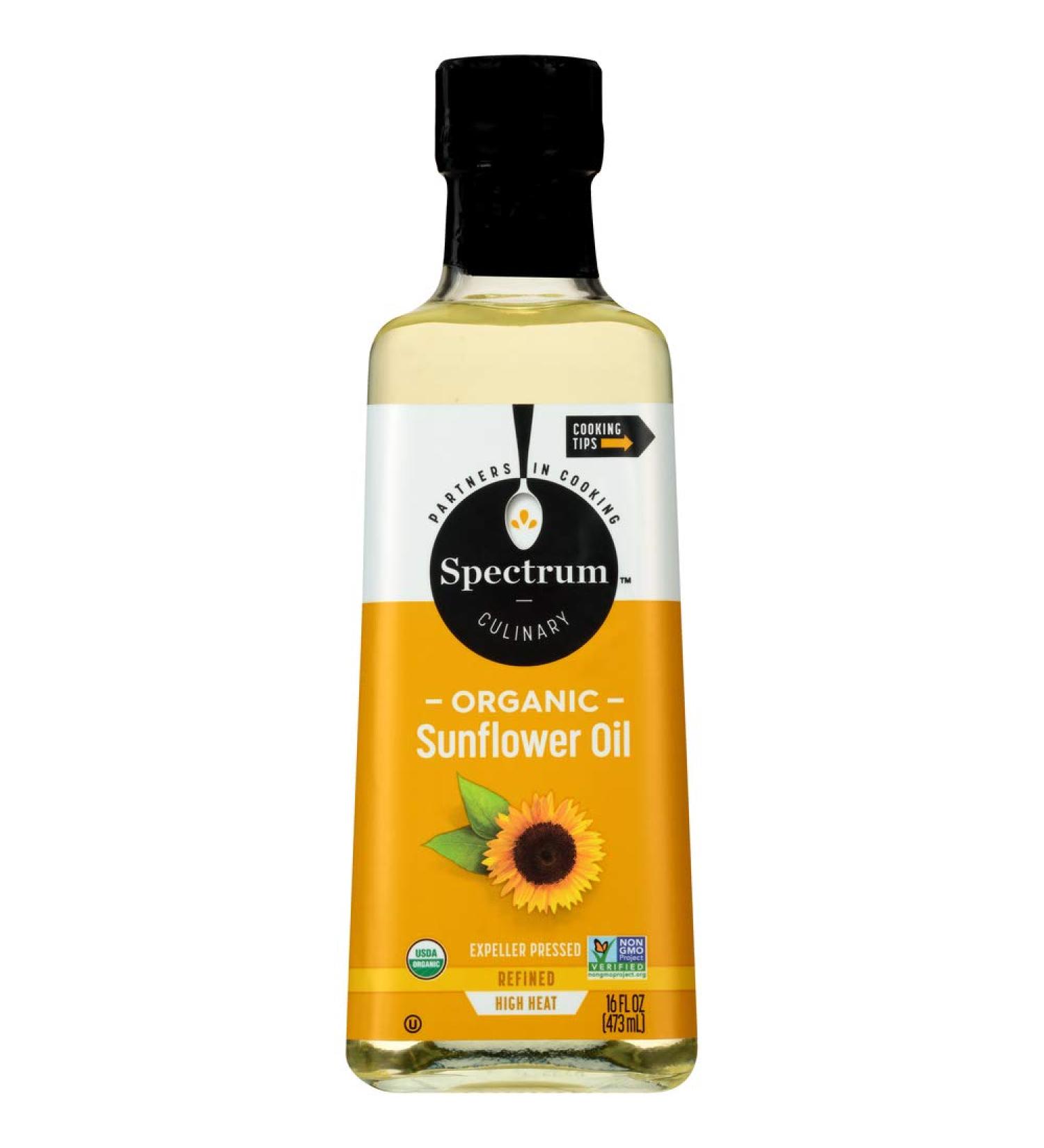 Spectrum Organic High Heat Sunflower Oil - 16 fl oz - Buy Online on GoSupps.com