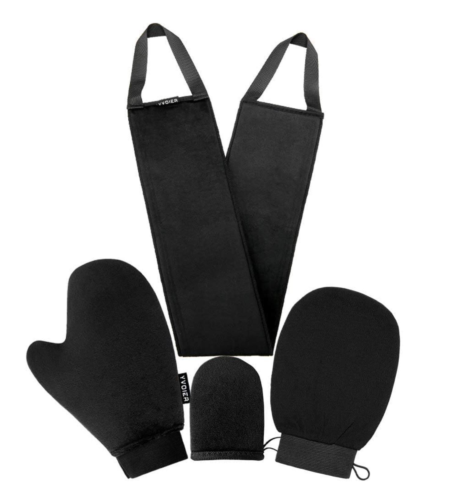Yvoier Self-Tanned Glove Applicator Kit - 4-in-1 Set with Exfoliating & Self-Tanning Gloves | Perfect for an Even Tan - Buy Online on GoSupps.com