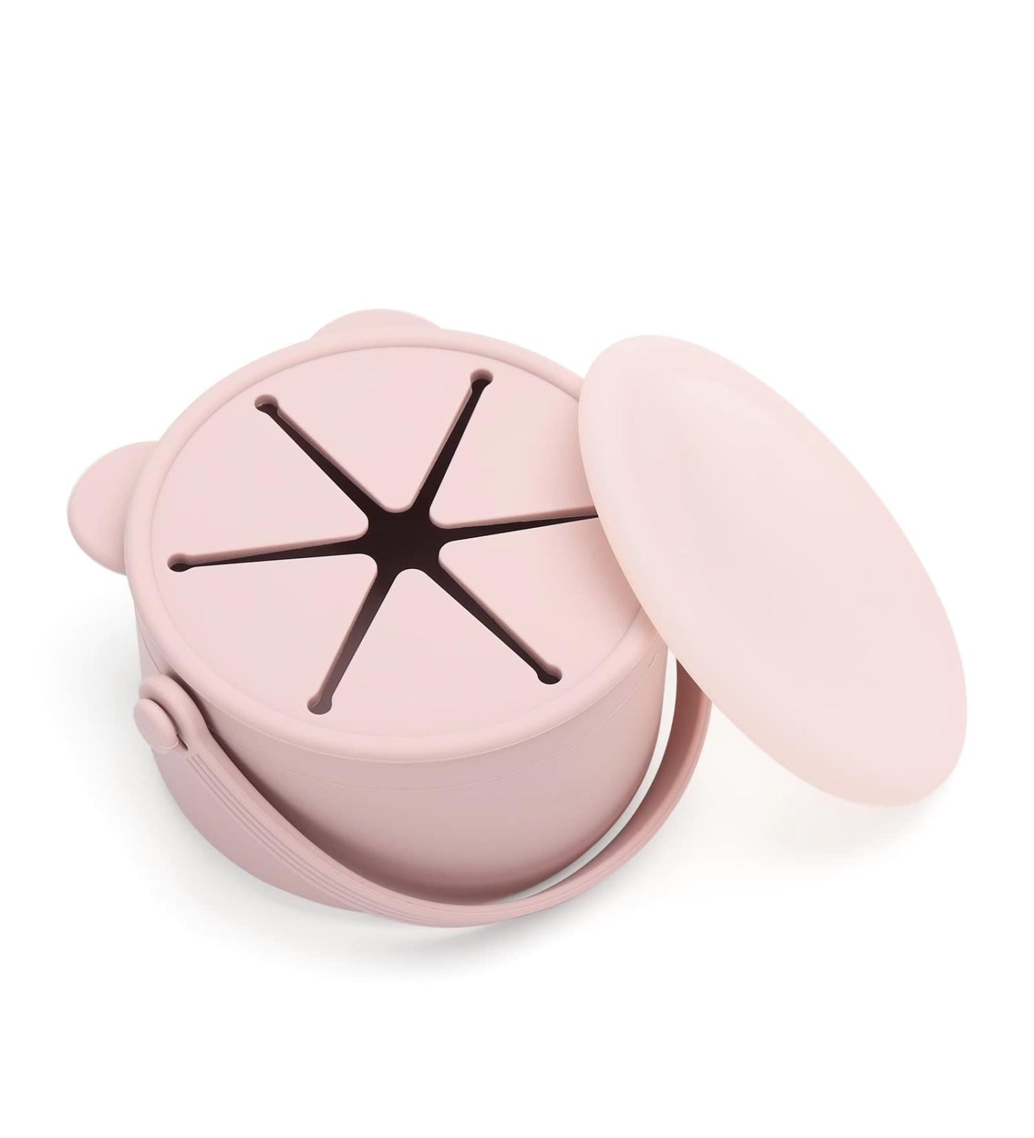 Orzbow Silicone Snack Pot for Toddlers - No-Spill, Dust-Proof Baby Snack Cup - BPA Free, Dishwasher Safe - Pink (1 Pc) - Buy Online on GoSupps.com