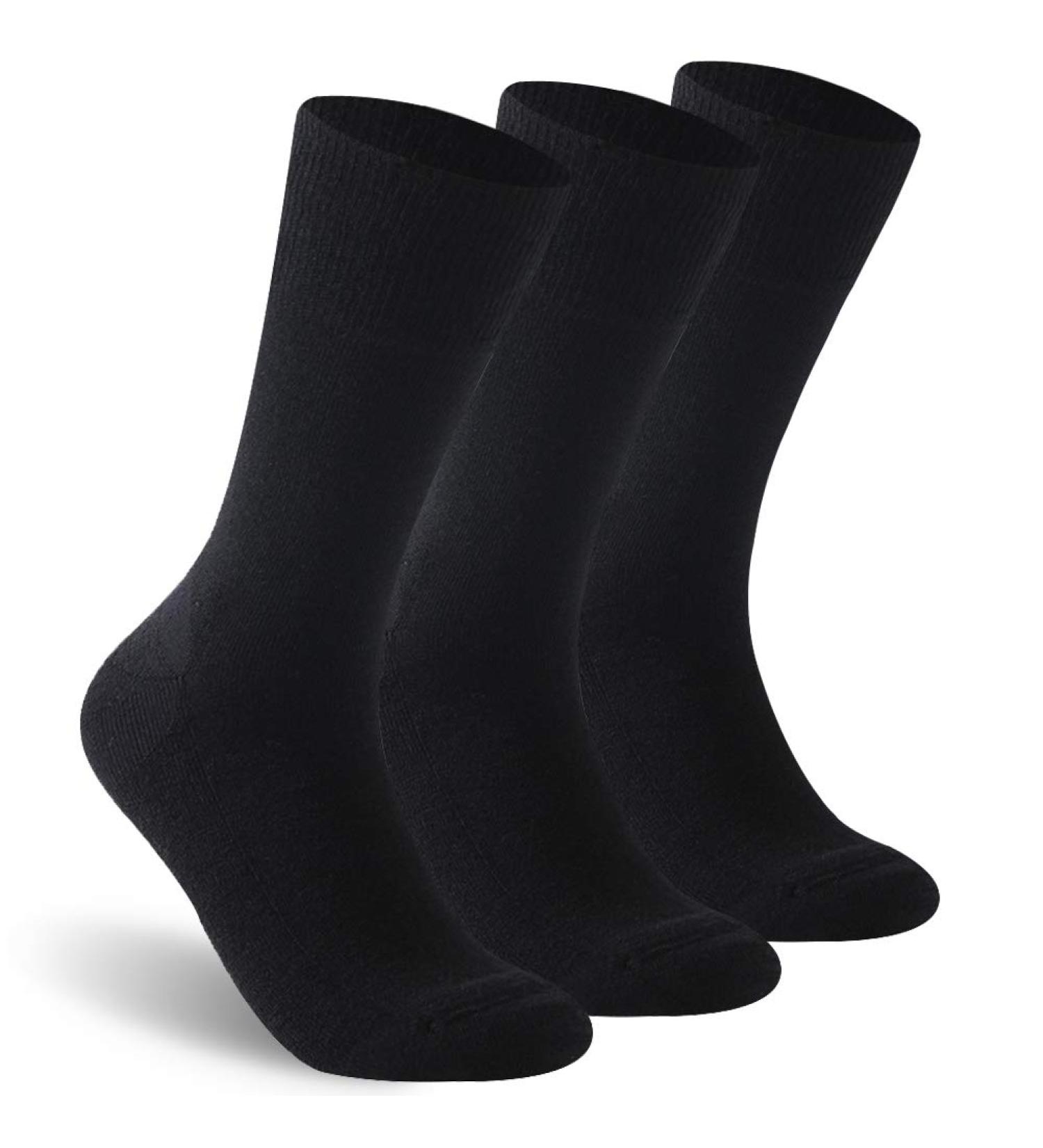 Facool Diabetic Merino Wool Socks for Men Women - Non-Binding Top, Cushioned Sole, Seamless Toe - 3 Pairs Black XL - Buy Online on GoSupps.com
