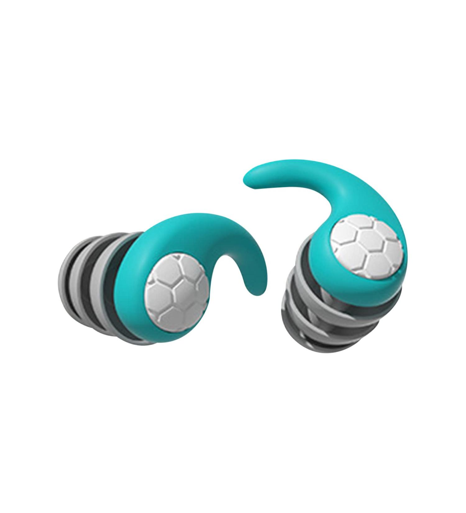 Soft Silicone Reusable Ear Plugs for Noise Reduction - Swimming, Concerts, Shooting, Surfing - Cyan (0.59X0.74inch) - Men and Women - Buy Online on GoSupps.com