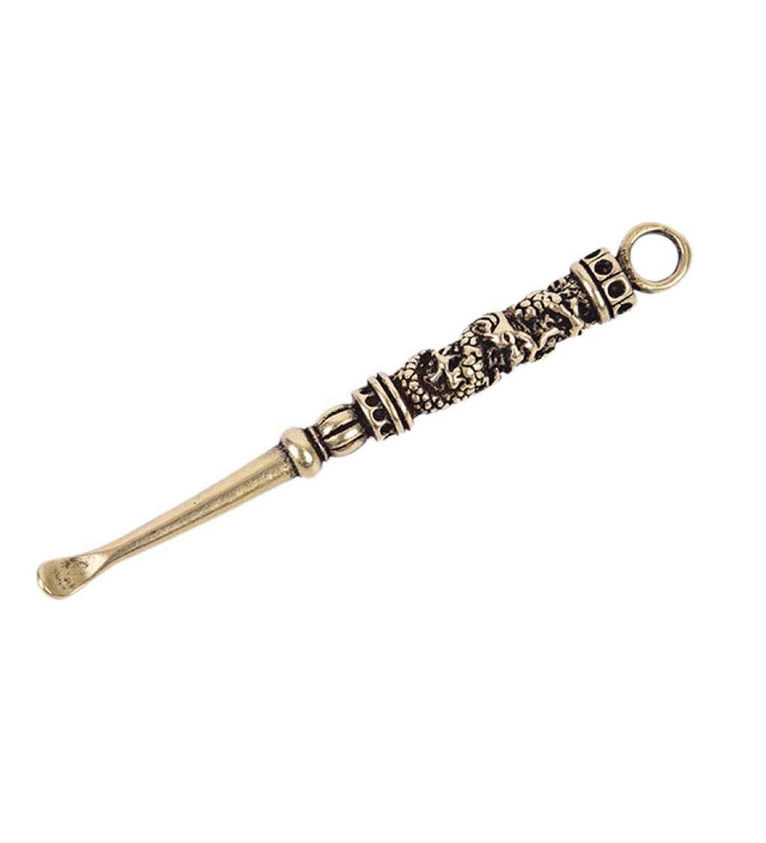 Brass Dragon Ear Spoon - Portable Ear Cleaning Tool Keychain Pendant - Buy Online on GoSupps.com