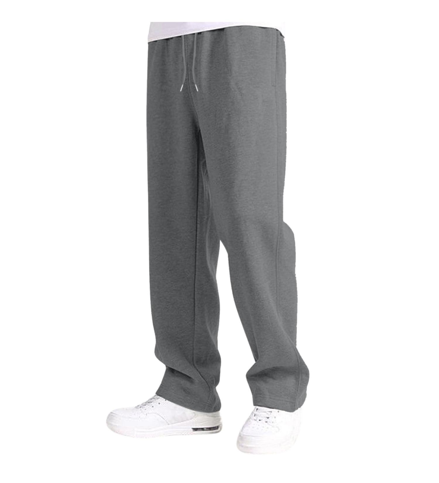 Buy Rumaozia Men's Baggy Cotton Sweatpants - Breathable Wide Leg Jogging & Yoga Pants with Pockets - Classic Training Gray - Buy Online on GoSupps.com