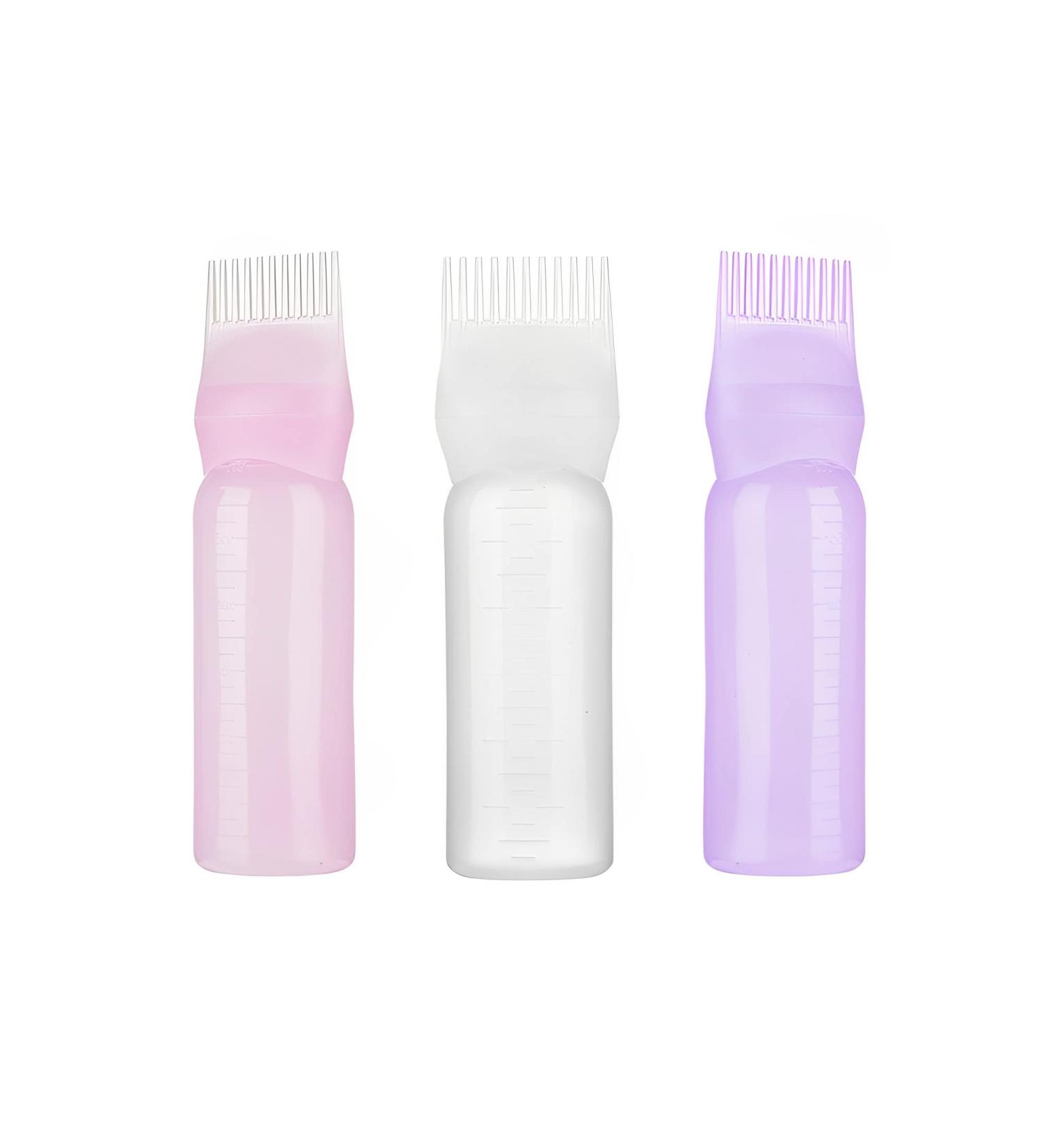 3PCS NEW 60ml White Purple Pink Dyeing Shampoo Bottle Oil Dispensing Comb Hair Dye Applicator Brush Hair Dye Brush Bottle Hair Colour Brush Hair Oil Bottle Dyeing Shampoo Bottle - Buy Online on GoSupps.com