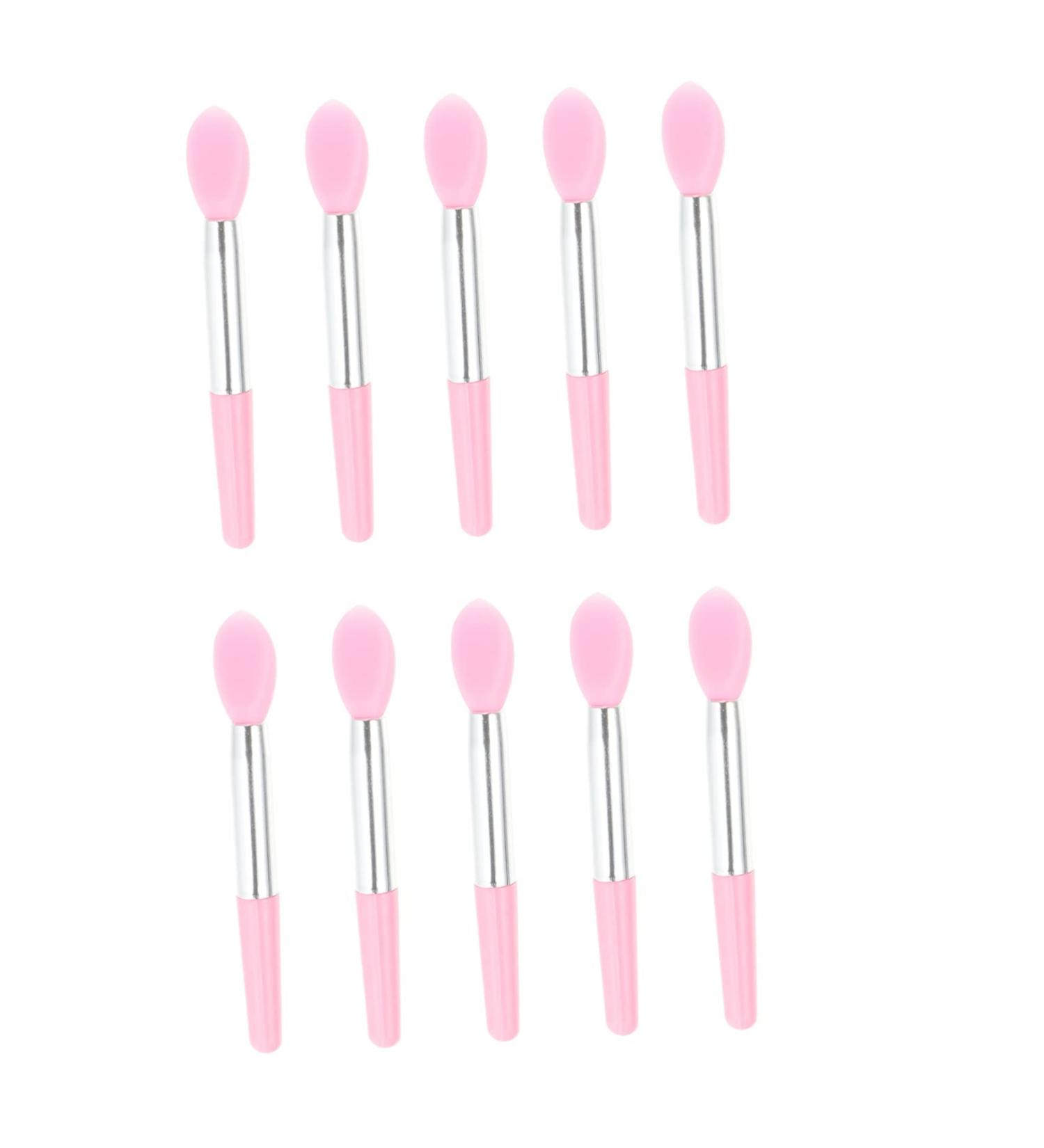 Shop Mikinona 10pcs Lip Mask Spoon & Makeup Brush Set | Lipstick Applicator Creamy Eyeshadow & More - Miss Cosmetic Pink - Buy Online on GoSupps.com