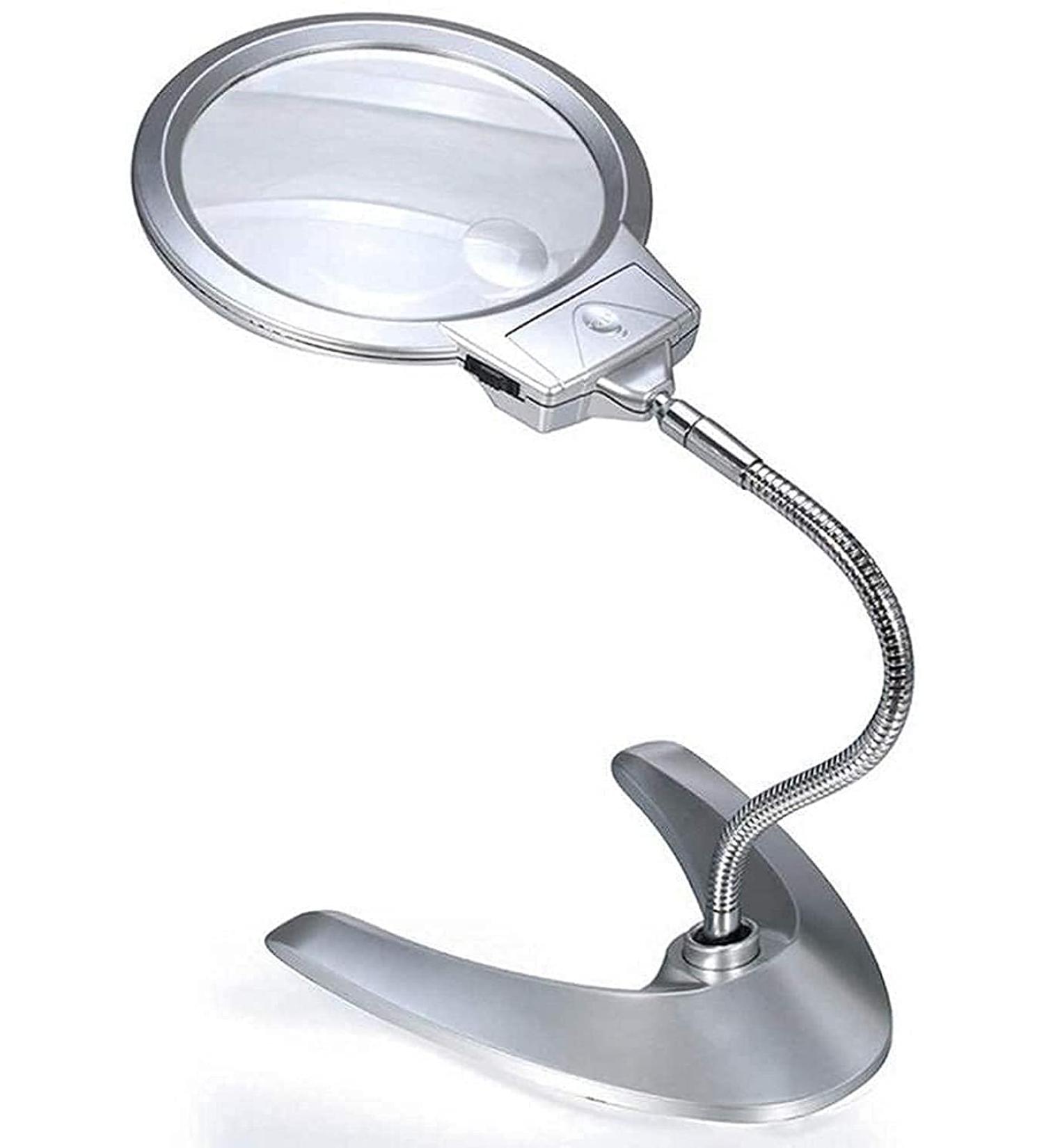 Magnifying Glass Magnifying Glass Lamp with Light and Stand Convertible Folding Design with 2 LED Lamp Magnifier - Buy Online on GoSupps.com