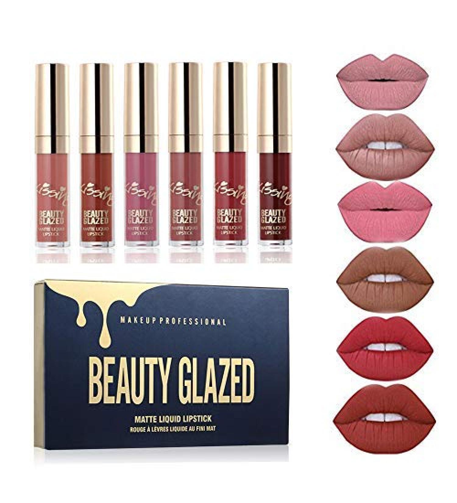 Beauty Sexy 6PCS Matte Lip Gloss Set - Waterproof Long Lasting Moisturizing Liquid Lipstick for Professional Lips - Makeup 13 - Buy Online on GoSupps.com
