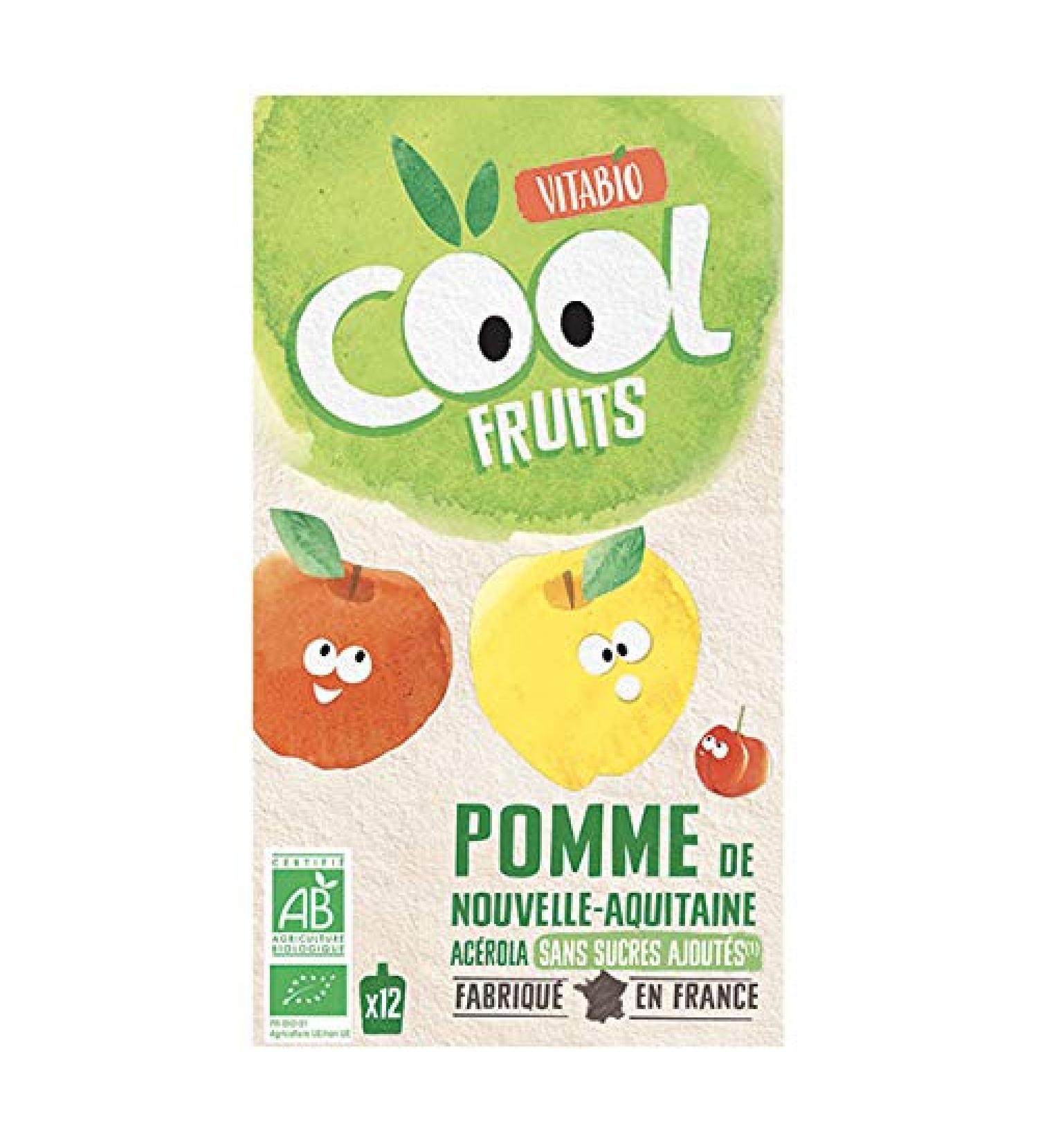 Vitabio - Cool fruits apple acerola - fruit pouches - 12x90g - Sold per unit - Buy Online on GoSupps.com