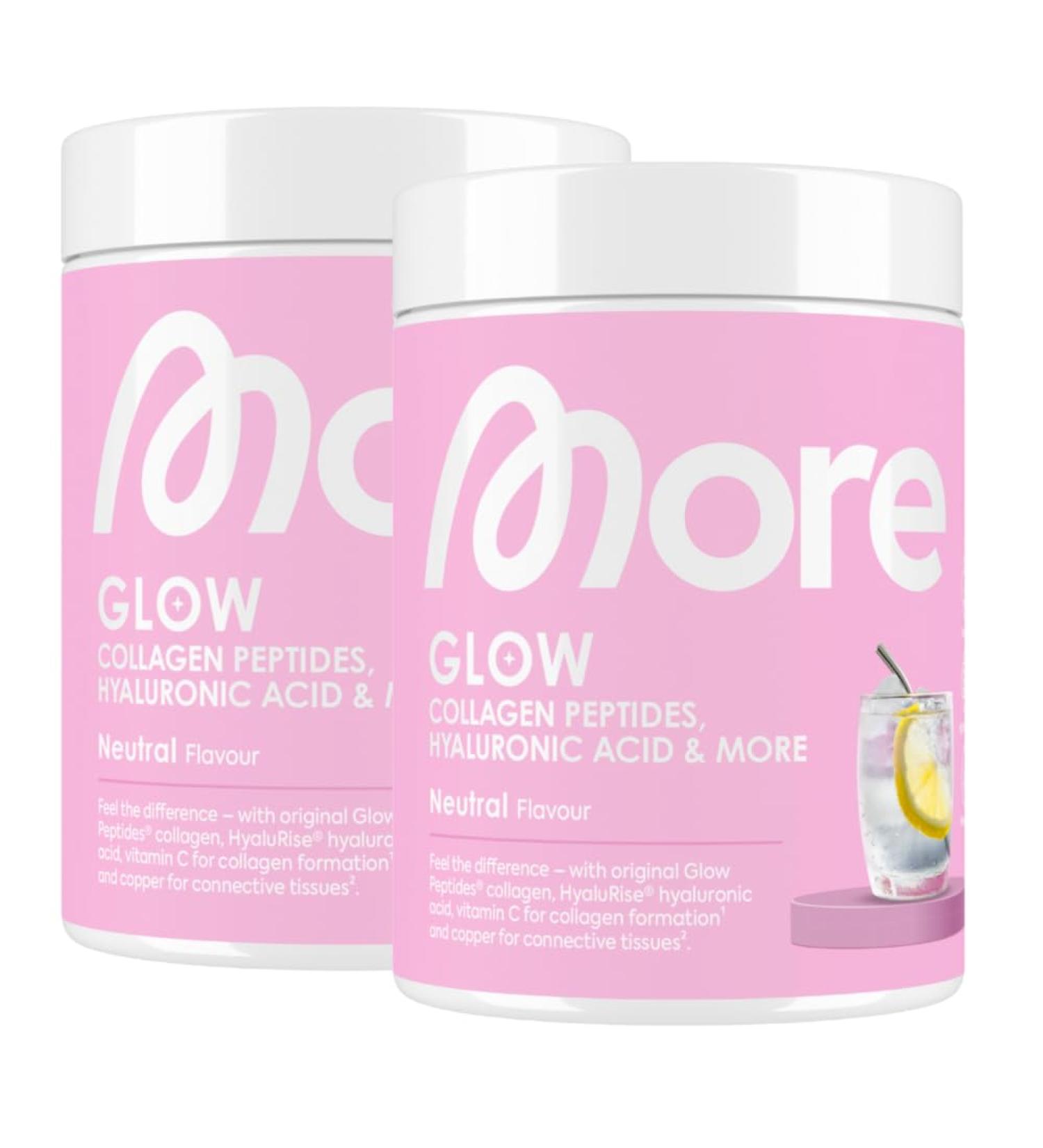More Glow Collagen & Hyaluron Powder - Premium 2x300g | Supports Fresh Skin & Connective Tissue | Made in Germany - Buy Online on GoSupps.com