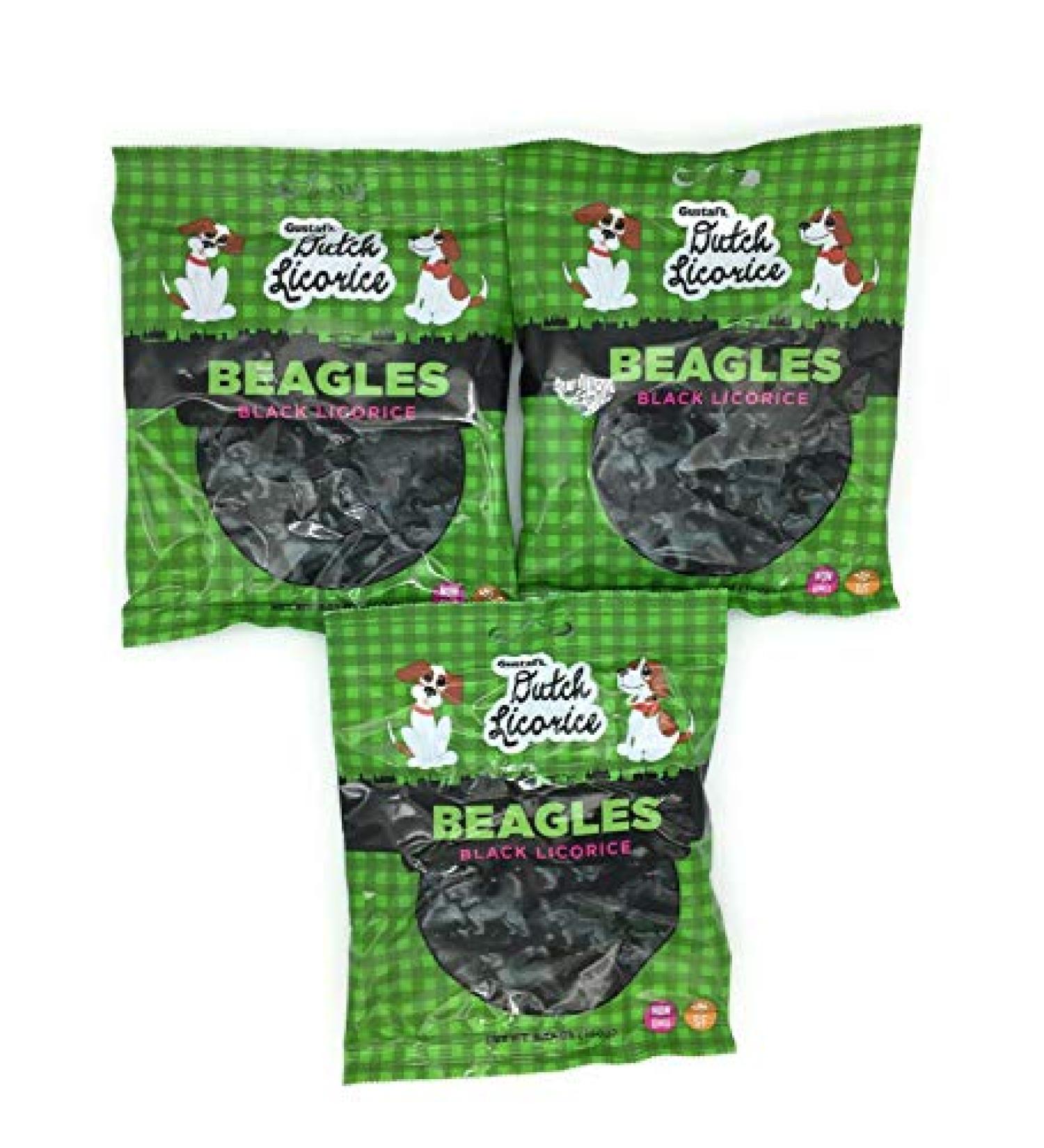 Gustaf's Dutch Licorice Beagles Black Licorice 150g (Pack of 3) - Buy Online on GoSupps.com