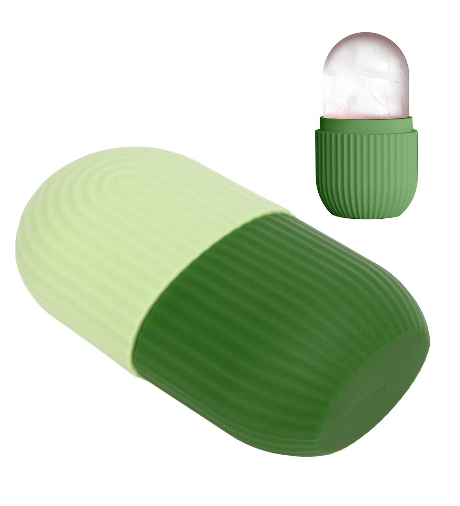 Buy Ice Scooters for Face | Silicone Facial Scooters & Ice Rollers for Skin Care - DIY Facial Care Tools (Green Striped) - Buy Online on GoSupps.com