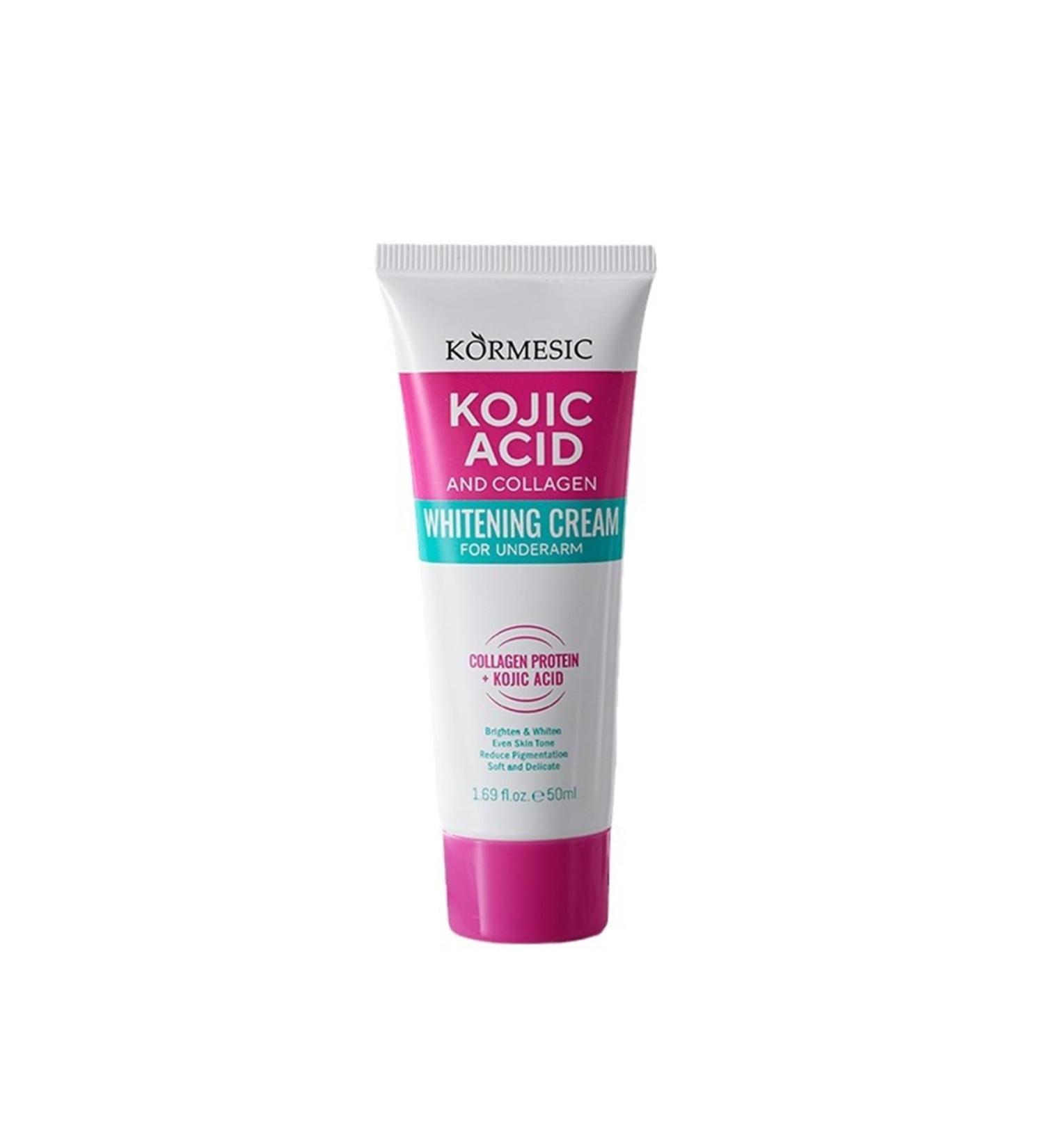 Kojic Acid Whitening Body Cream Collagen Cream for Armpits Knees Elbows Inner Thigh Intimate Areas Daily Moisturizing Brightening Cream 50g - Buy Online on GoSupps.com