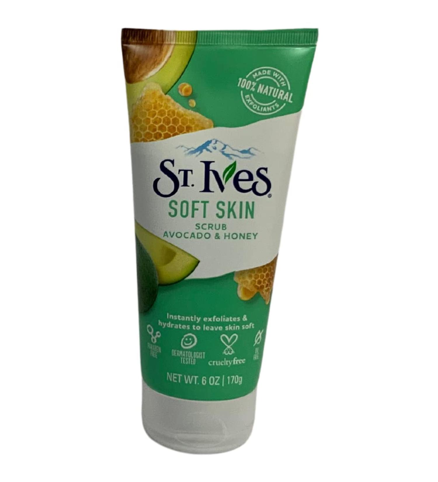 St. Ives Soft Skin Scrub Avocado & Honey 6 oz - Exfoliating Face Scrub for Soft Skin - Buy Online on GoSupps.com