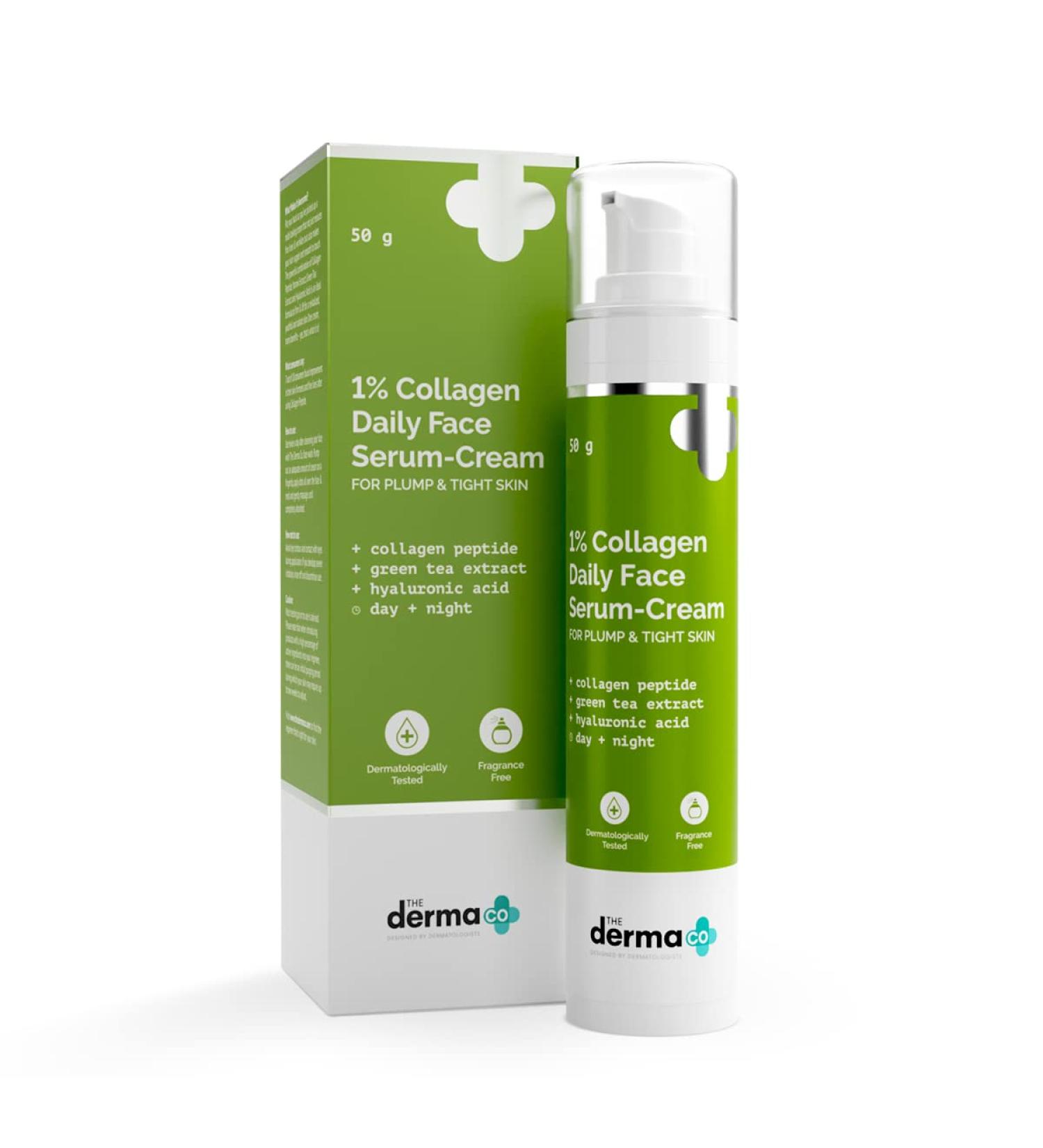 1% Collagen Daily Face Serum-Cream | Skin Tightening & Firming Moisturizer | Reduces Lines & Dryness | Fragrance-Free | 1.76 Oz - Buy Worldwide - Buy Online on GoSupps.com