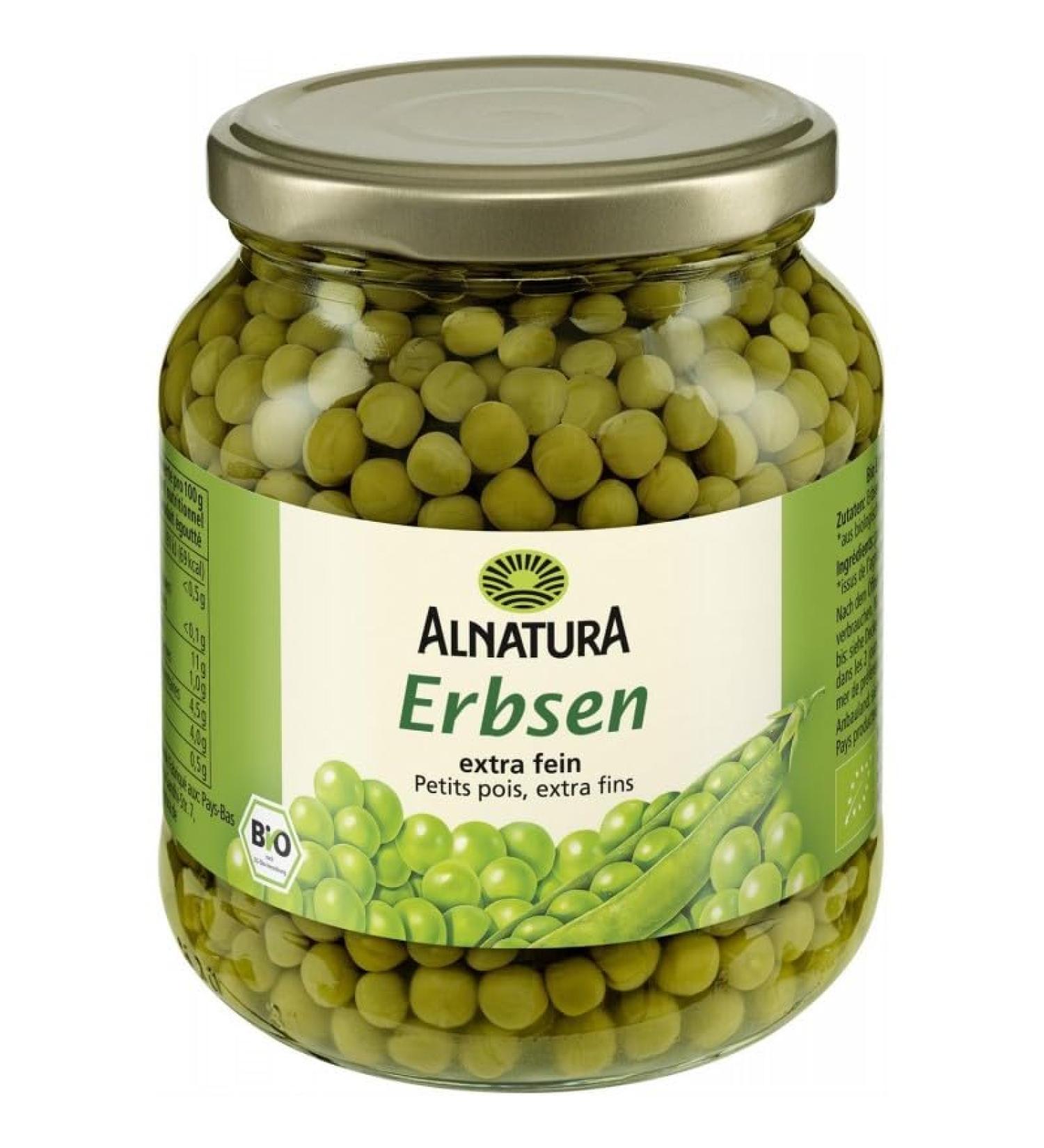 ALNATURA - Petits Pois Extra Fins 340G - L gumes Bio Savoureux et Sains pour une Alimentation quilibr e - Lot De 4