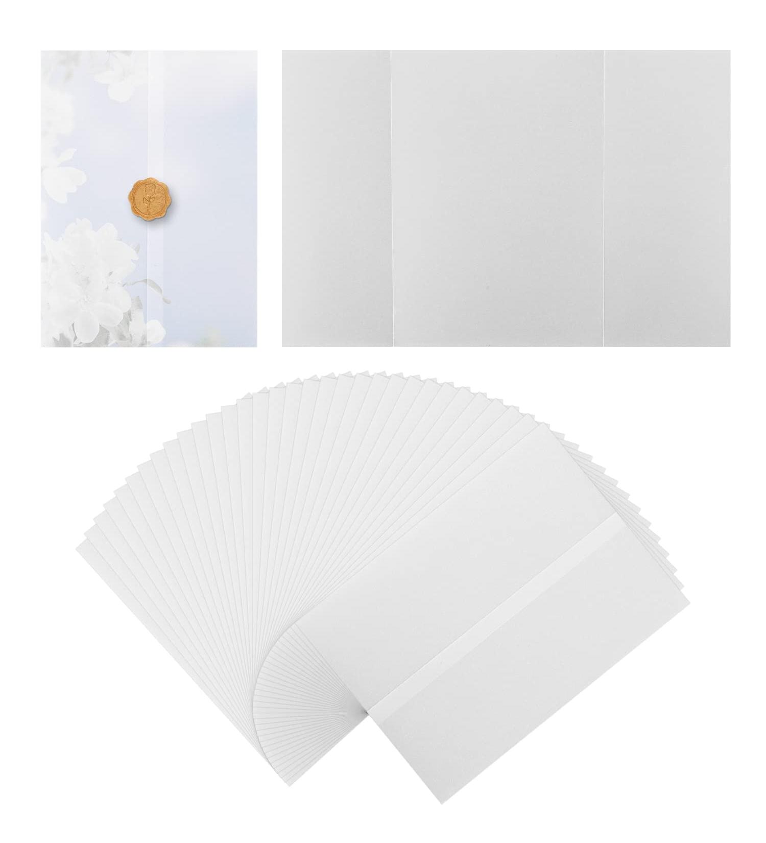 55 Pack Pre-Folded Vellum Jackets for 5x7 Wedding Invitations - Translucent Wrap Sleeves - Buy Online on GoSupps.com