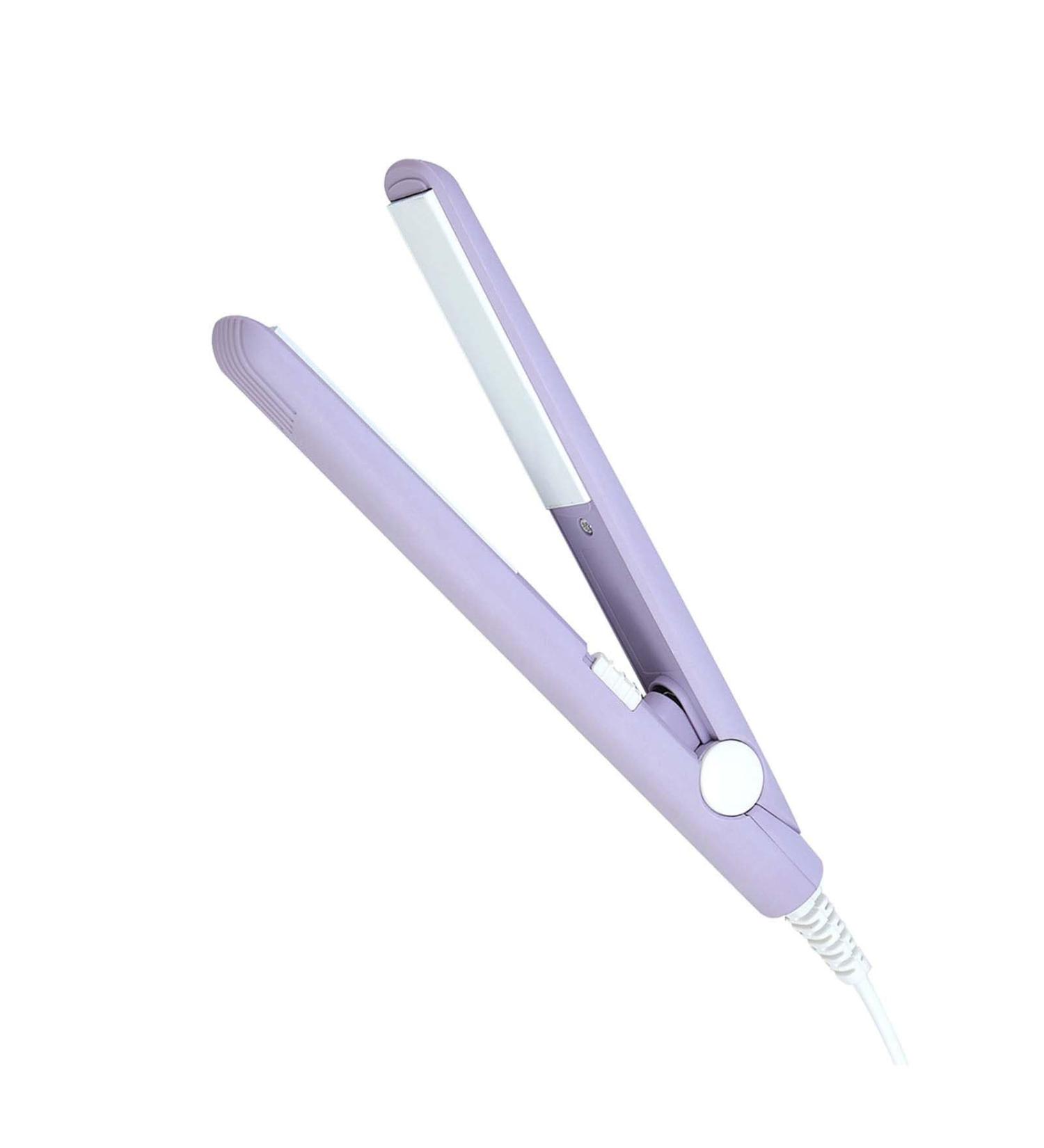 2 in 1 Mini Hair Straightener & Curler - Ceramic Tourmaline Plate Beauty Flat Iron - Purple - US Plug - Buy Online on GoSupps.com