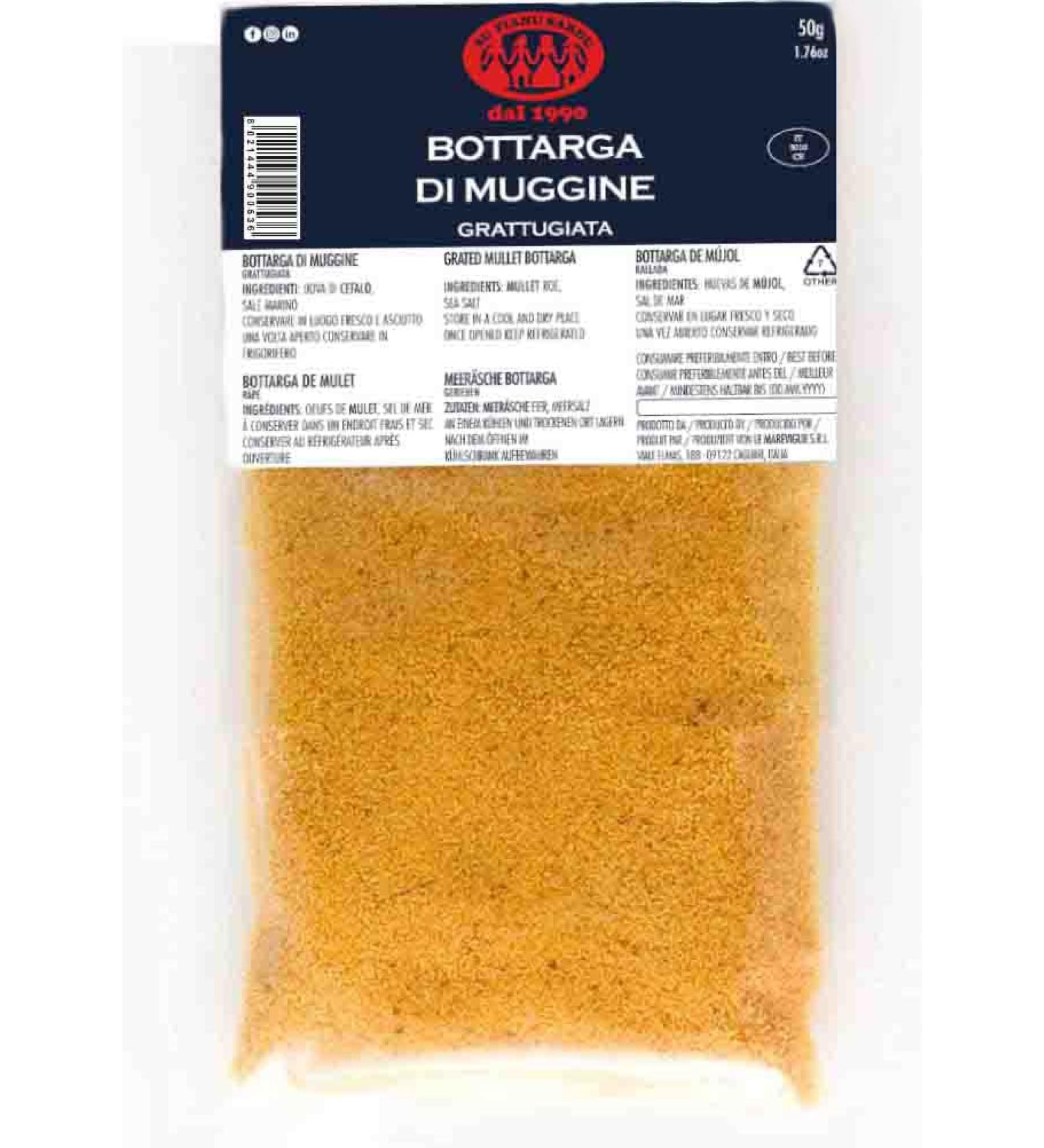 Grated Sea Bottarga Su Tianu Sardu 50g - Handmade in Sardinia Italy | Kosher Mediterranean Caviar - Salted & Dried Marine Egg - Buy Online on GoSupps.com
