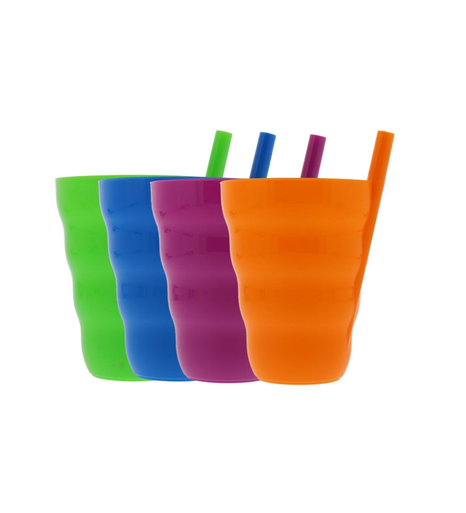 Arrow Sip-A-Cup with Built-In Straw for Kids - Purple Blue Green Orange (4 Pack) - Buy Online on GoSupps.com