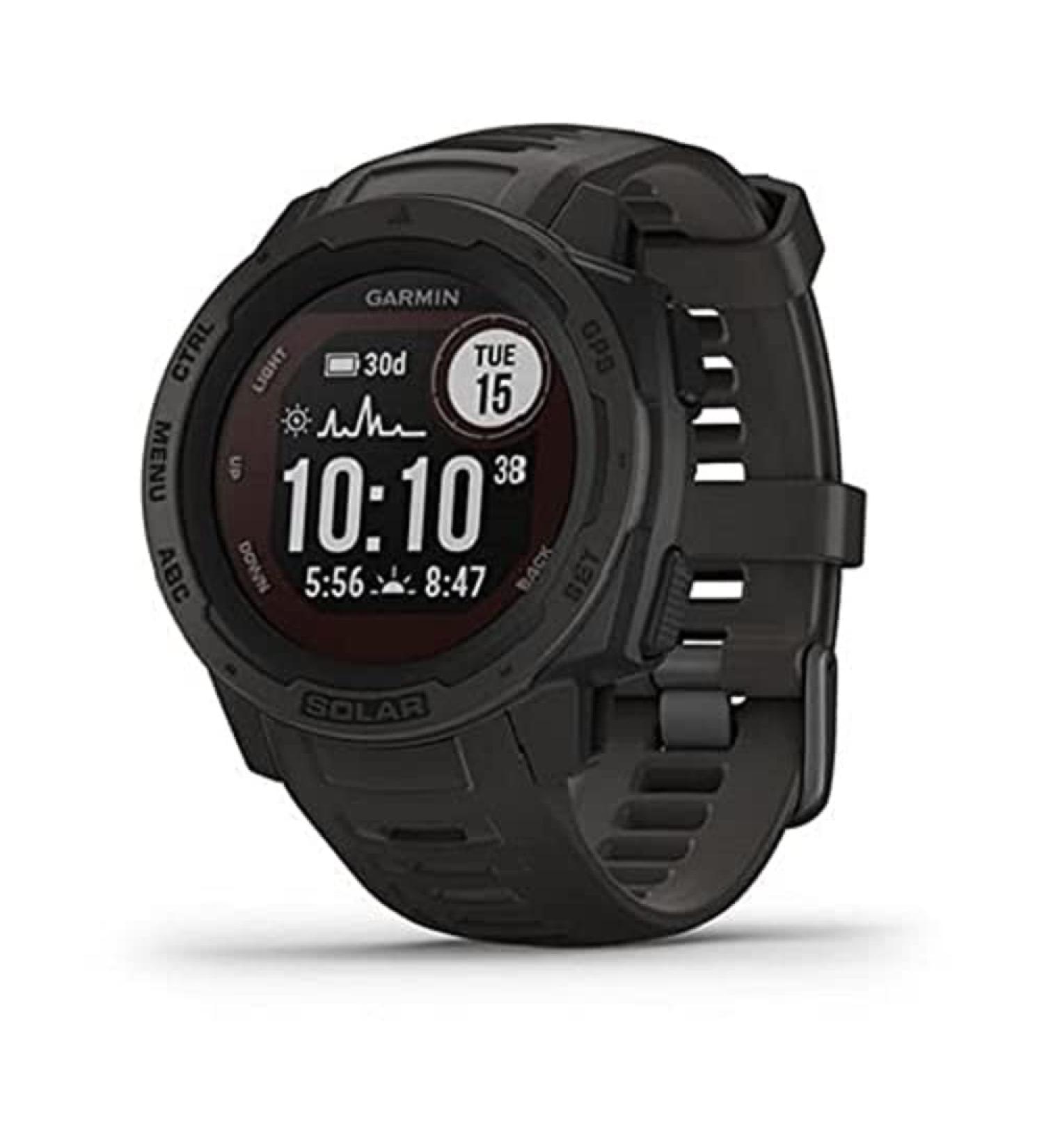 Garmin Instinct Solar Smartwatch - Rugged Outdoor Watch with Solar Charging - Graphite - Buy Online on GoSupps.com