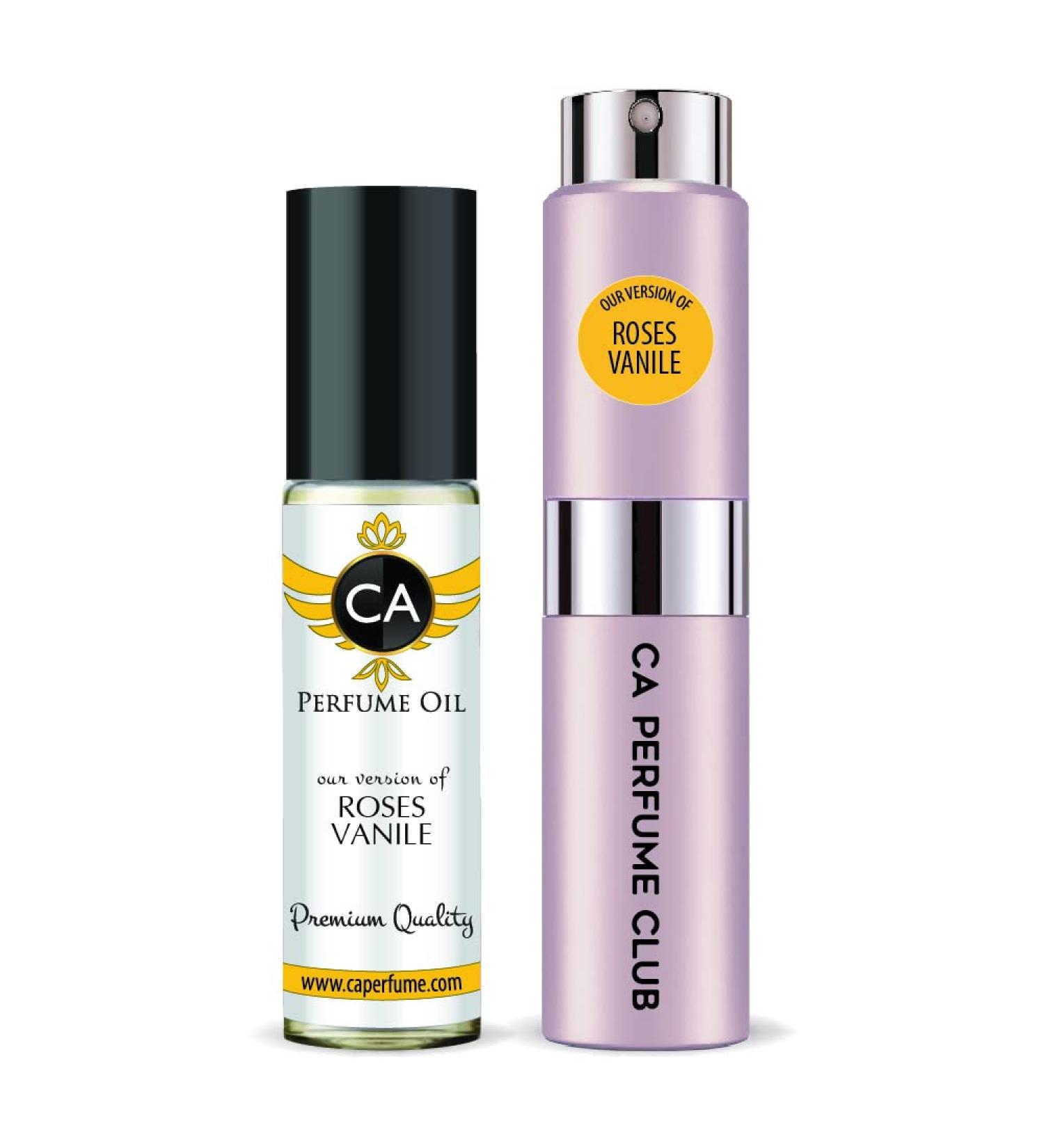 CA Perfume Duo Impression of Roses Vanile For Women Eau de Parfum Refillable Atomizer Sprayer + Fragrance Body Oil Long Lasting Sample Travel Size Roll-On Bottle 0.27 Fl Oz+0.33 Fl Oz - Buy Online on GoSupps.com