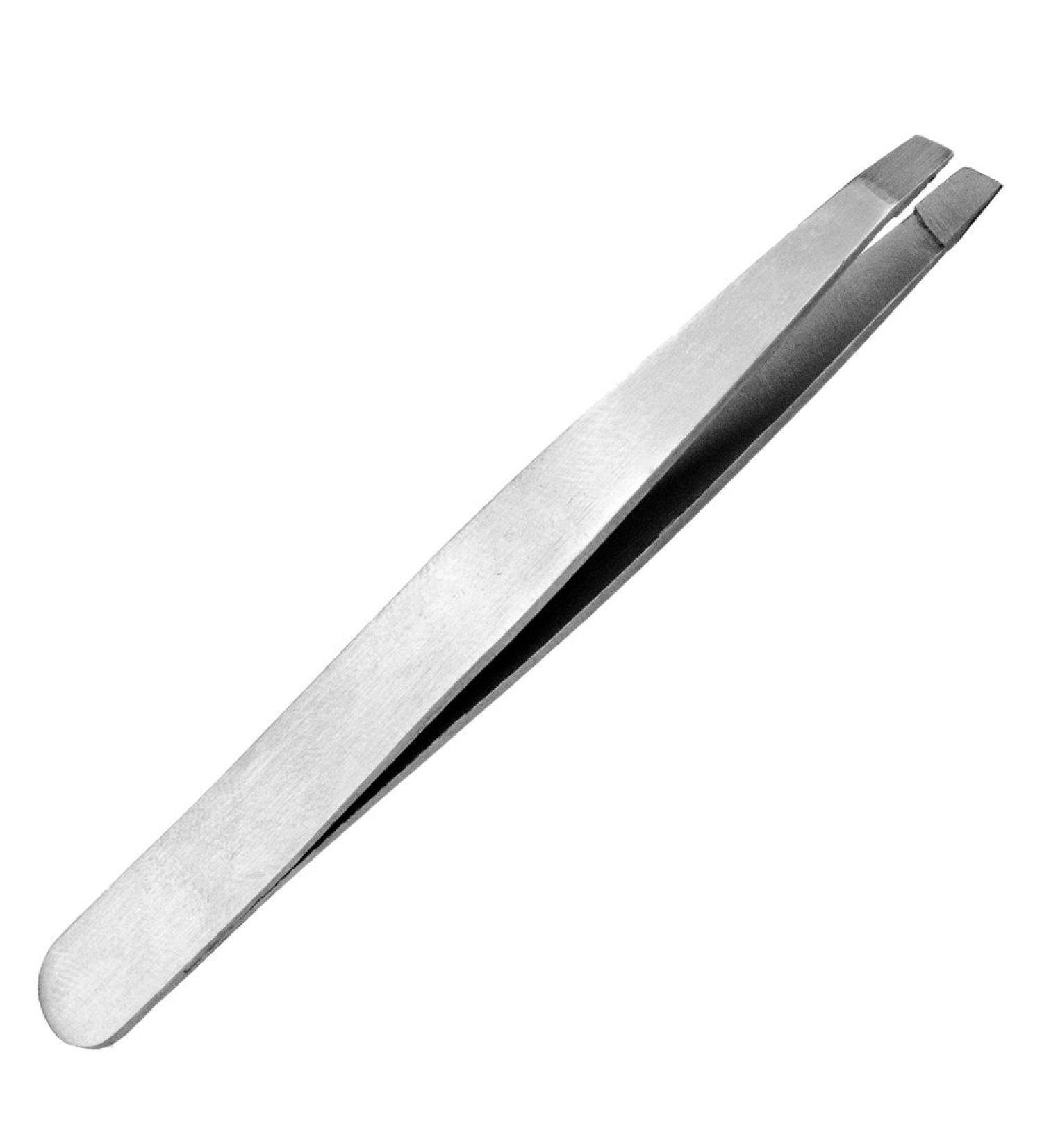 May - eyebrow tweezers - hair plucking tweezers - hair tweezers - cosmetic tweezers - slanted tip - stainless steel