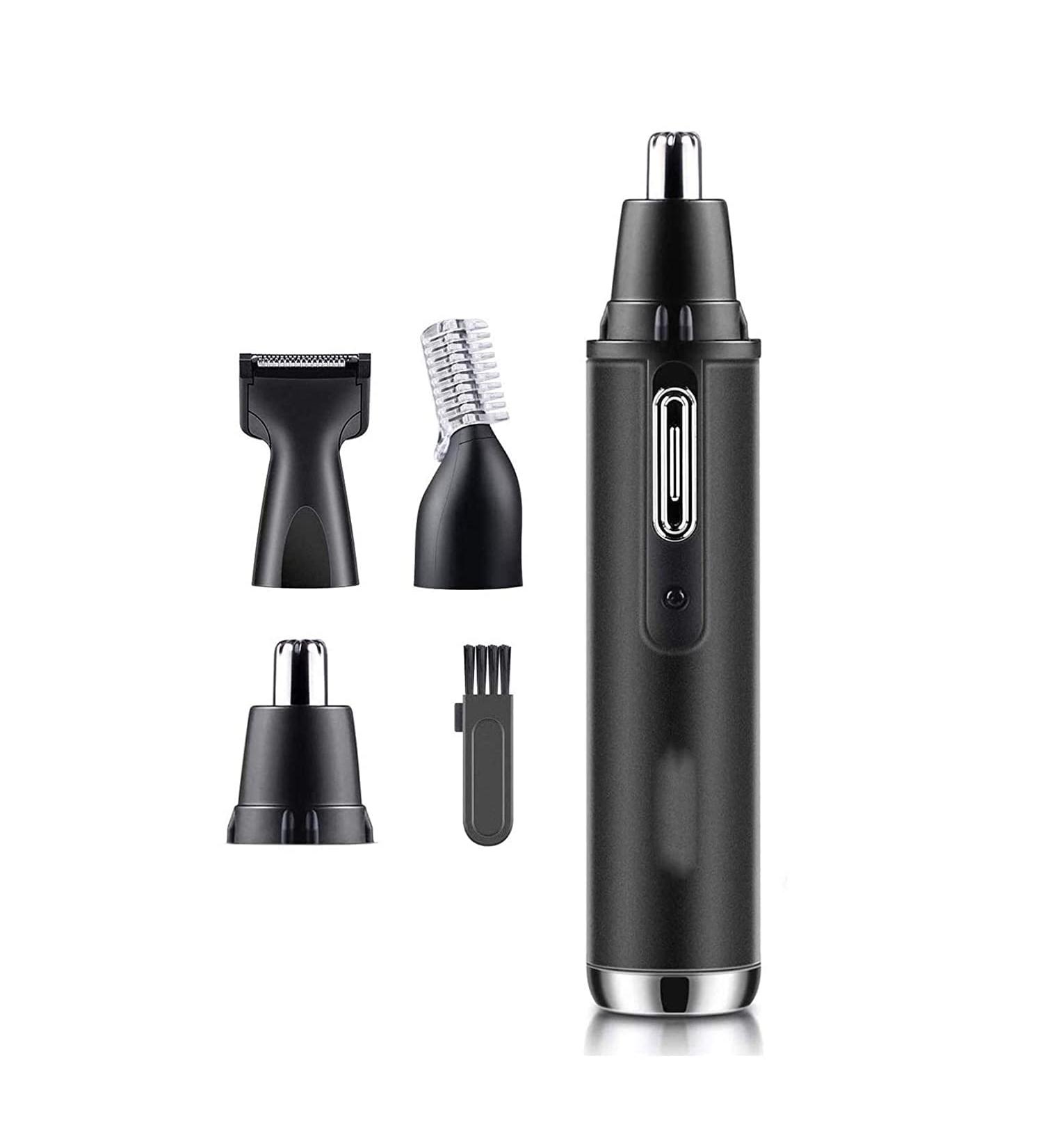 4-in-1 USB Rechargeable Ear and Nose Hair Trimmer for Men | Waterproof Professional Eyebrow & Facial Hair Trimmer with Double-Edge Stainless Steel Blade - Buy Online on GoSupps.com
