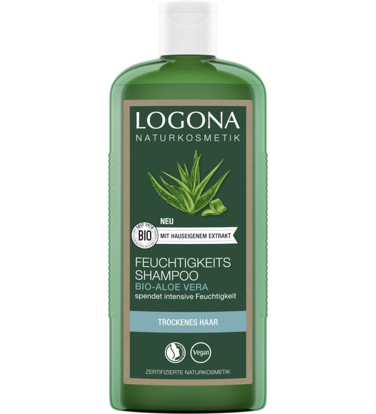 LOGONA Naturkosmetik Logona Moisturizing Shampoo with Organic Aloe Vera (6 x 250 ml)