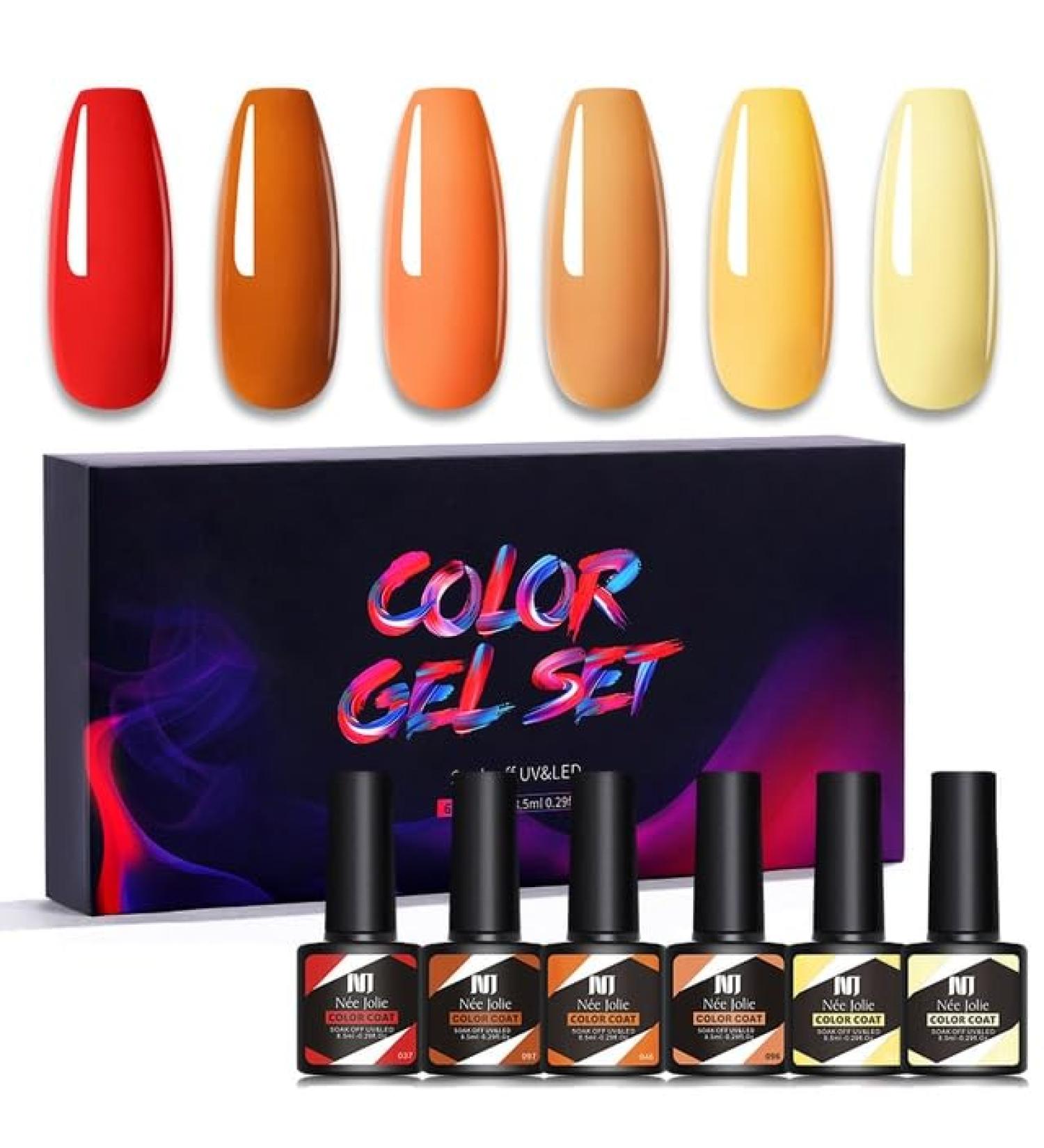 Nail Polish Gel 6Pcs/Set x8.5ml Soak Off Gel UV LED Semi Permanent Varnish for Nail Art 100Colors for Base Top Coat Gifts - (Color: STE19) - Buy Online on GoSupps.com