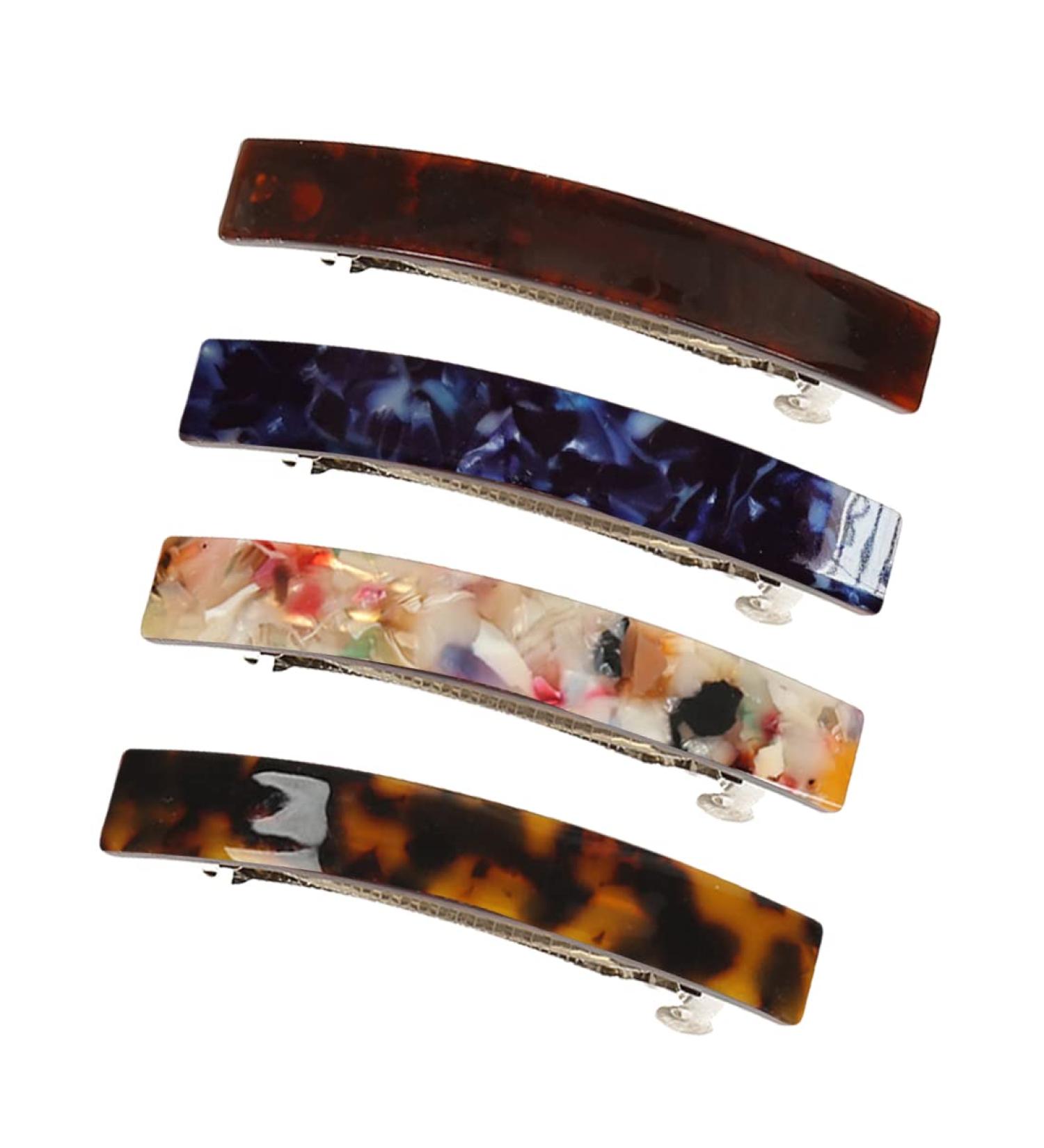 4 Pieces Acrylic Hair Clip Automatic Hair Clips Acetate Hair Pin for Fine Hair and Medium Thick Hair French Vintage Hair Accessories for Women Girls - Buy Online on GoSupps.com